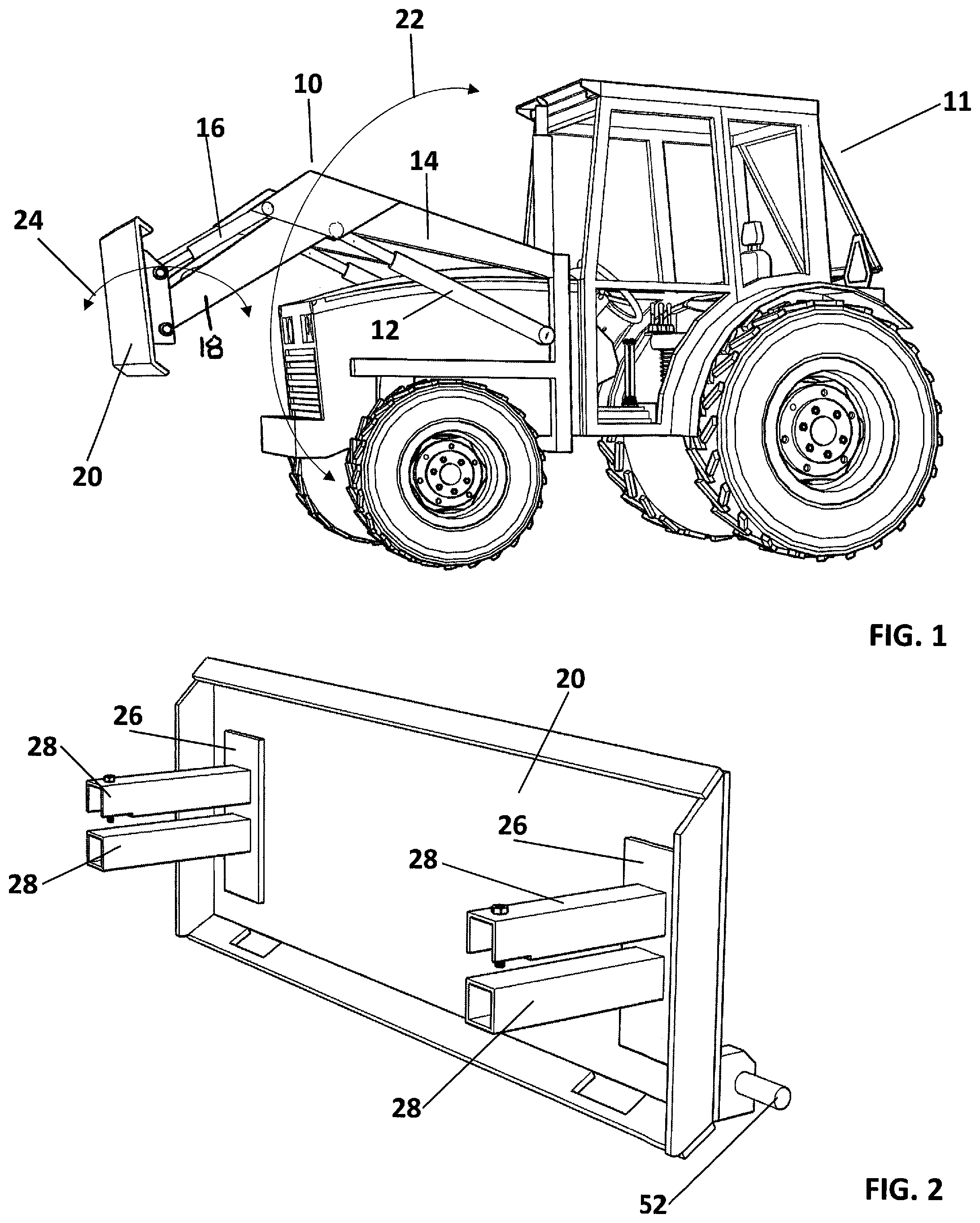 Patent US12325967 Figure 1 – Adjustable snow plow blade