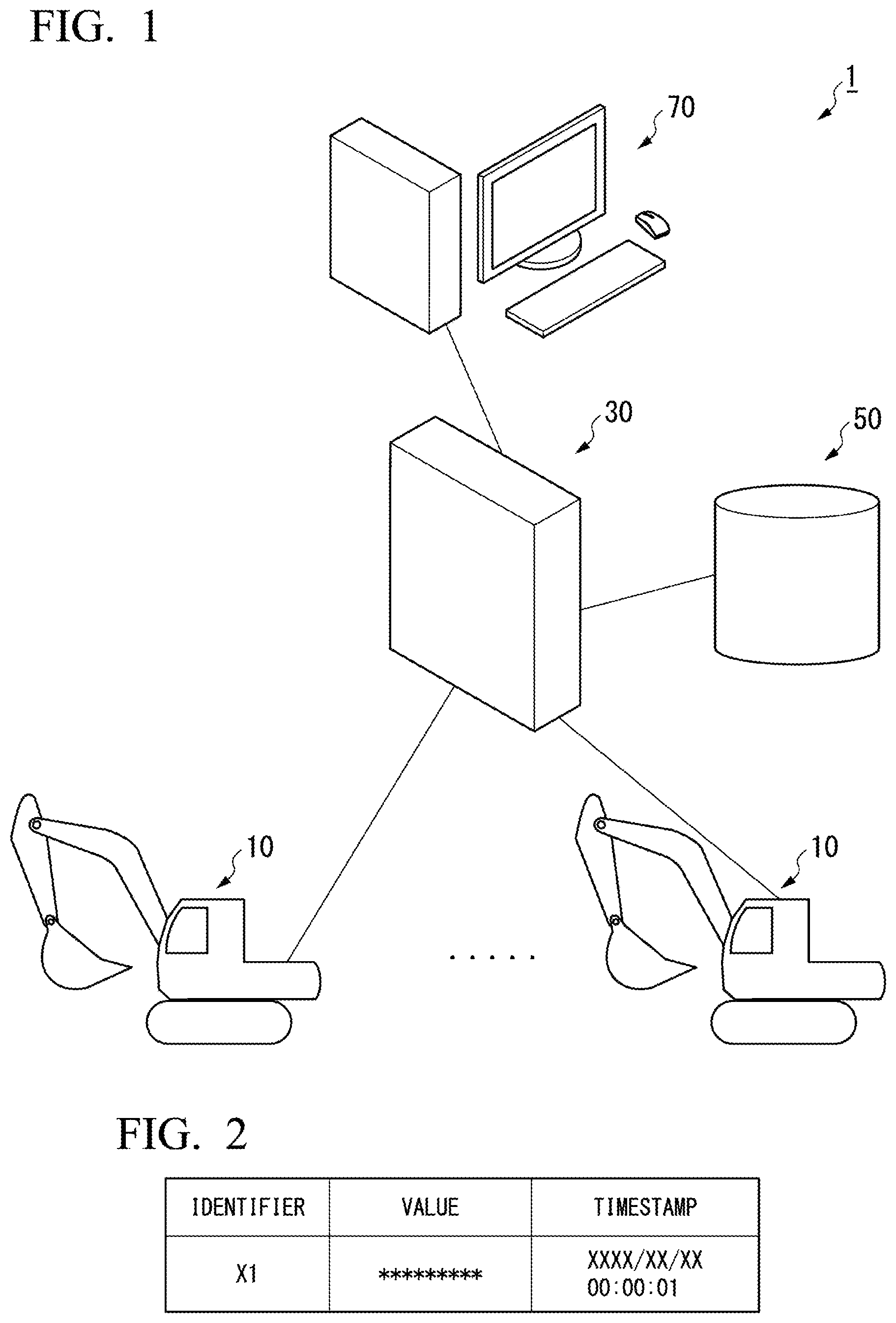 Patent US12325975 — Data transmission system, work machine, and data transmission method for work machine — Figure 1
