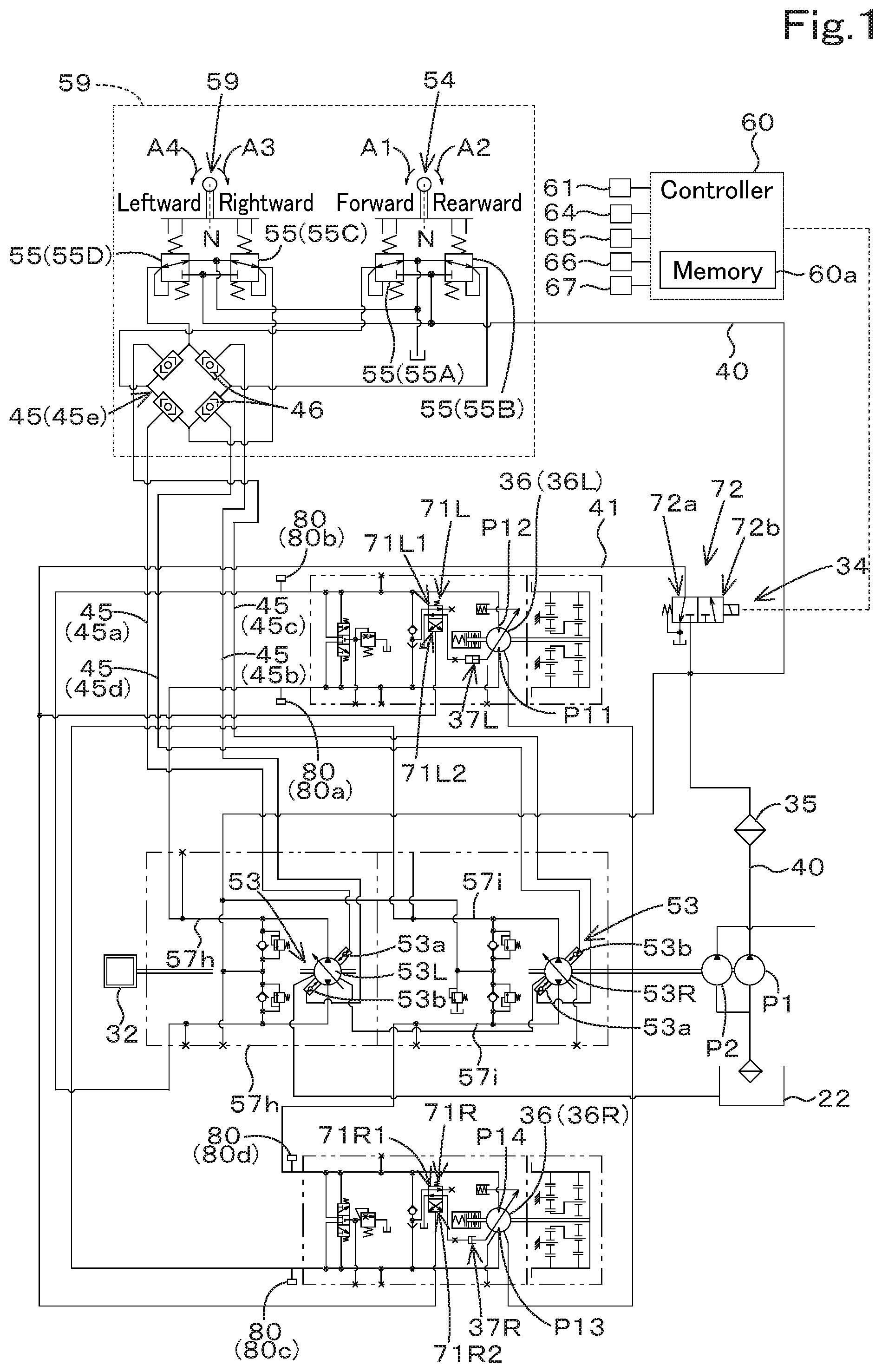 Patent US12325979 — Working machine — Figure 1