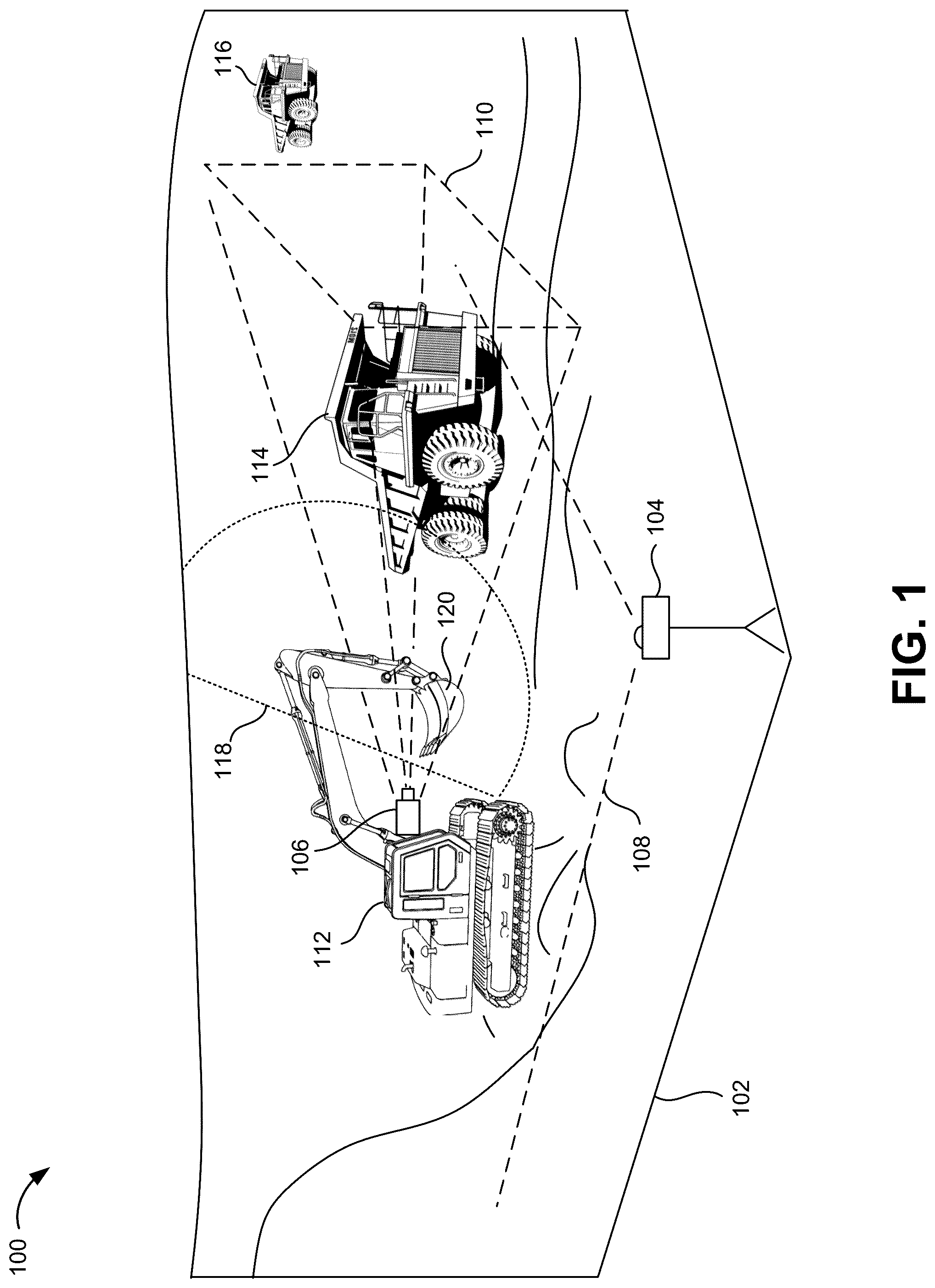 Patent US12325982 Figure 1 – Construction site orchestration using dynamic computer vision