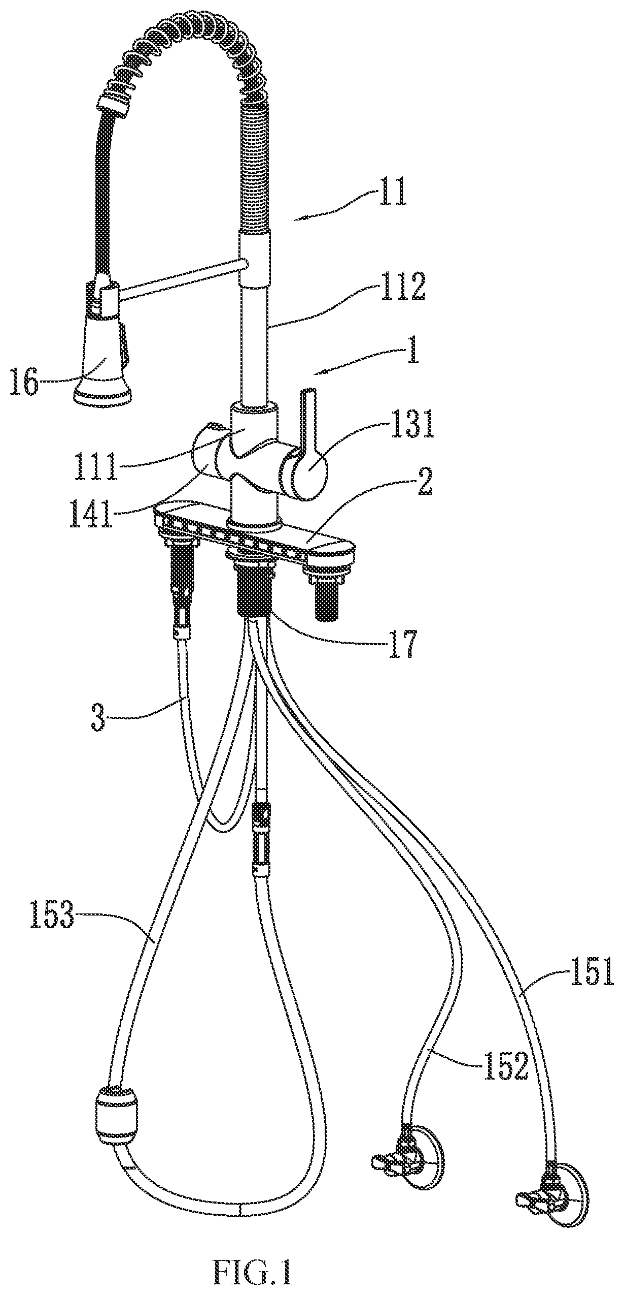 Patent US12325986 — Faucet — Figure 1
