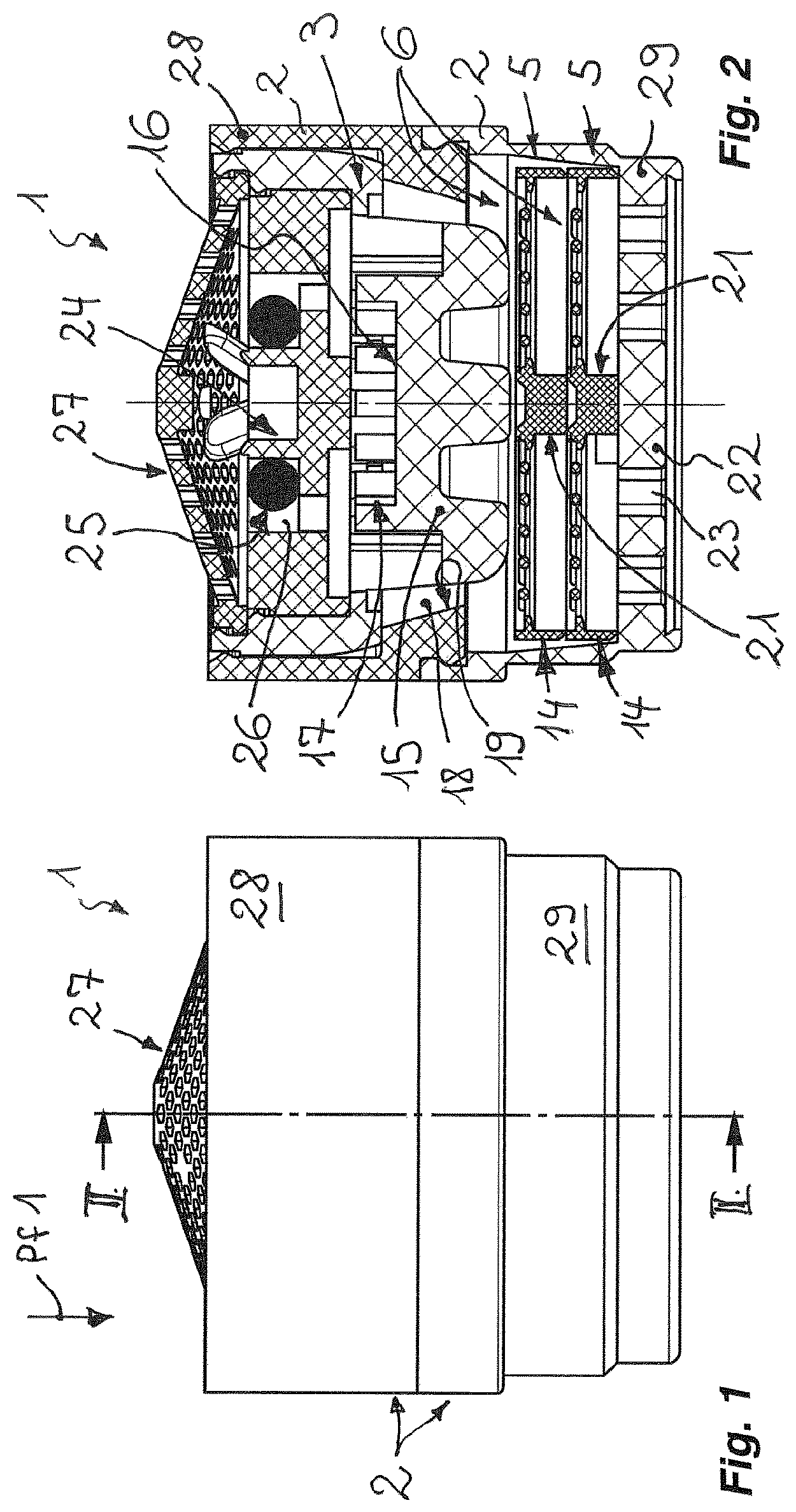 Patent US12325988 — Aerator — Figure 1