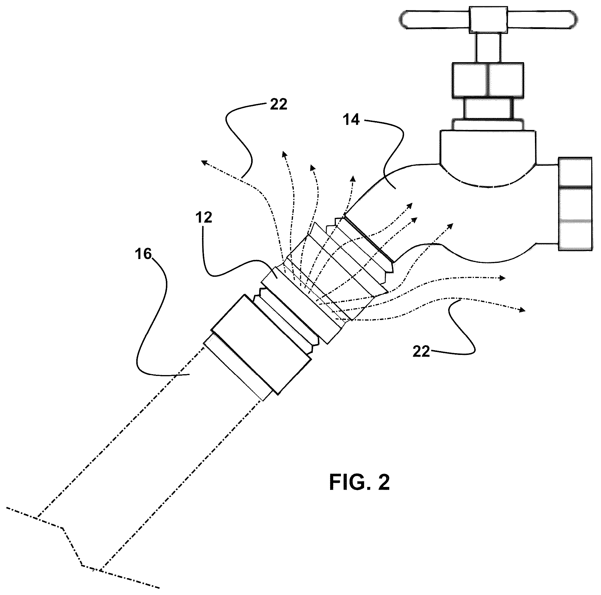 Patent US12325989 Figure 2 – Vacuum breaker water capturing device and shield