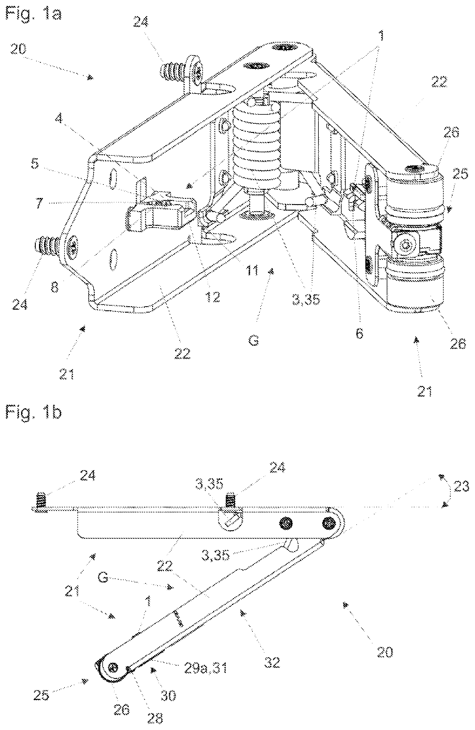 Patent US12326023 — Locking device for releasably locking two furniture parts that can move relative to one another — Figure 1