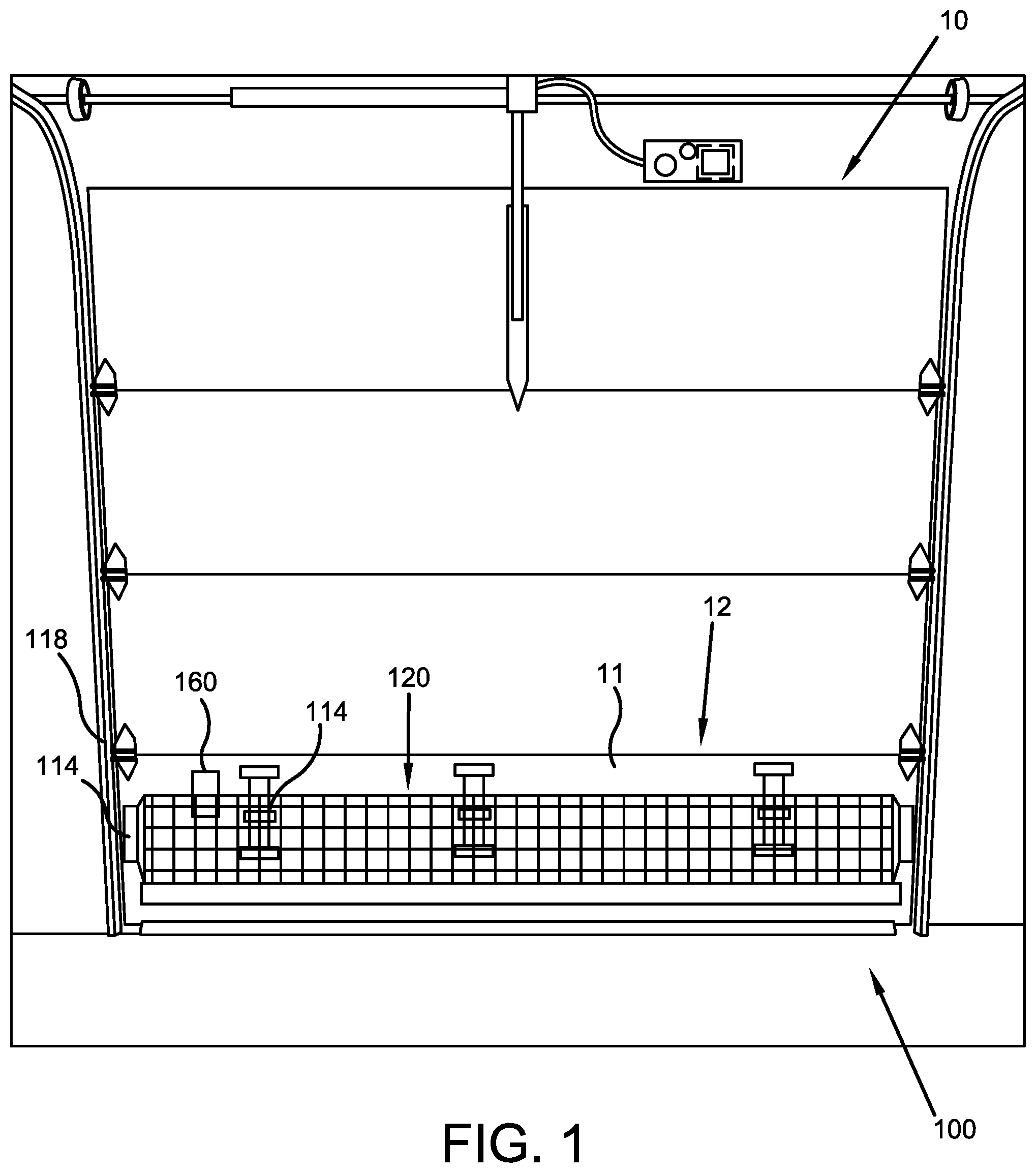 Patent US12326028 Figure 1 – Garage door emergency ventilation system