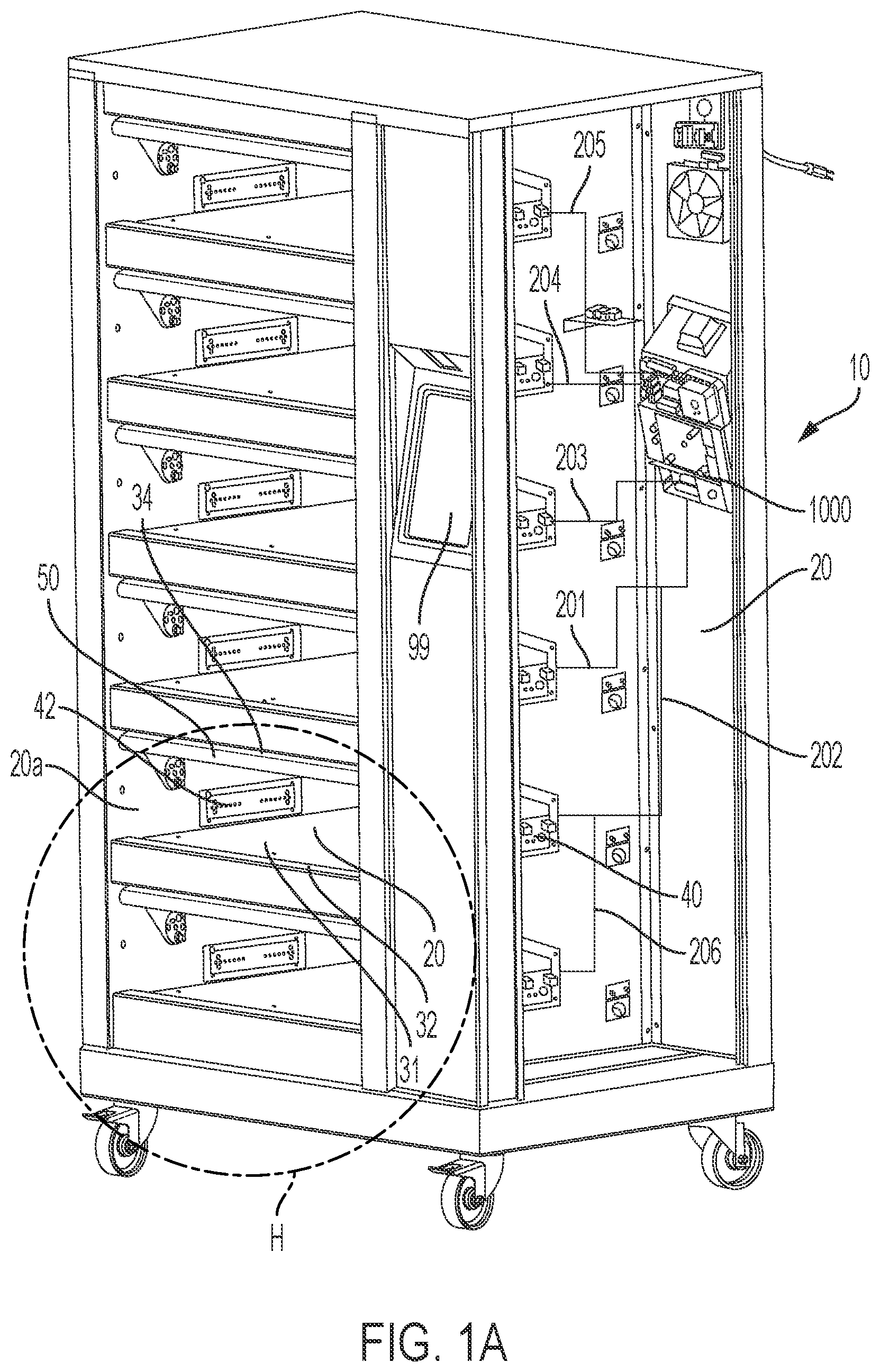 Patent US12326029 Figure 2 – Door movement system for cabinet