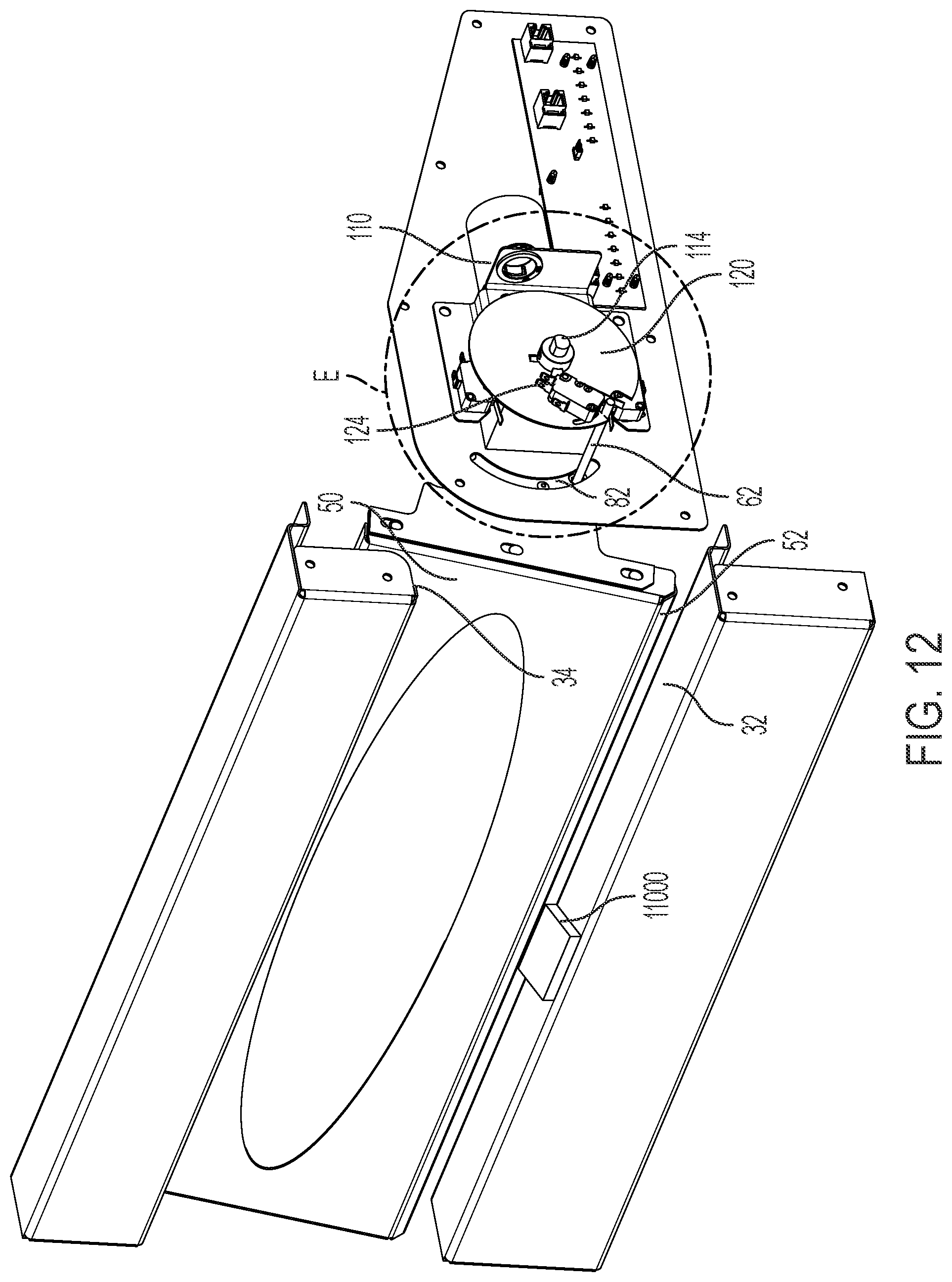 Patent US12326029 Figure 14 – Door movement system for cabinet