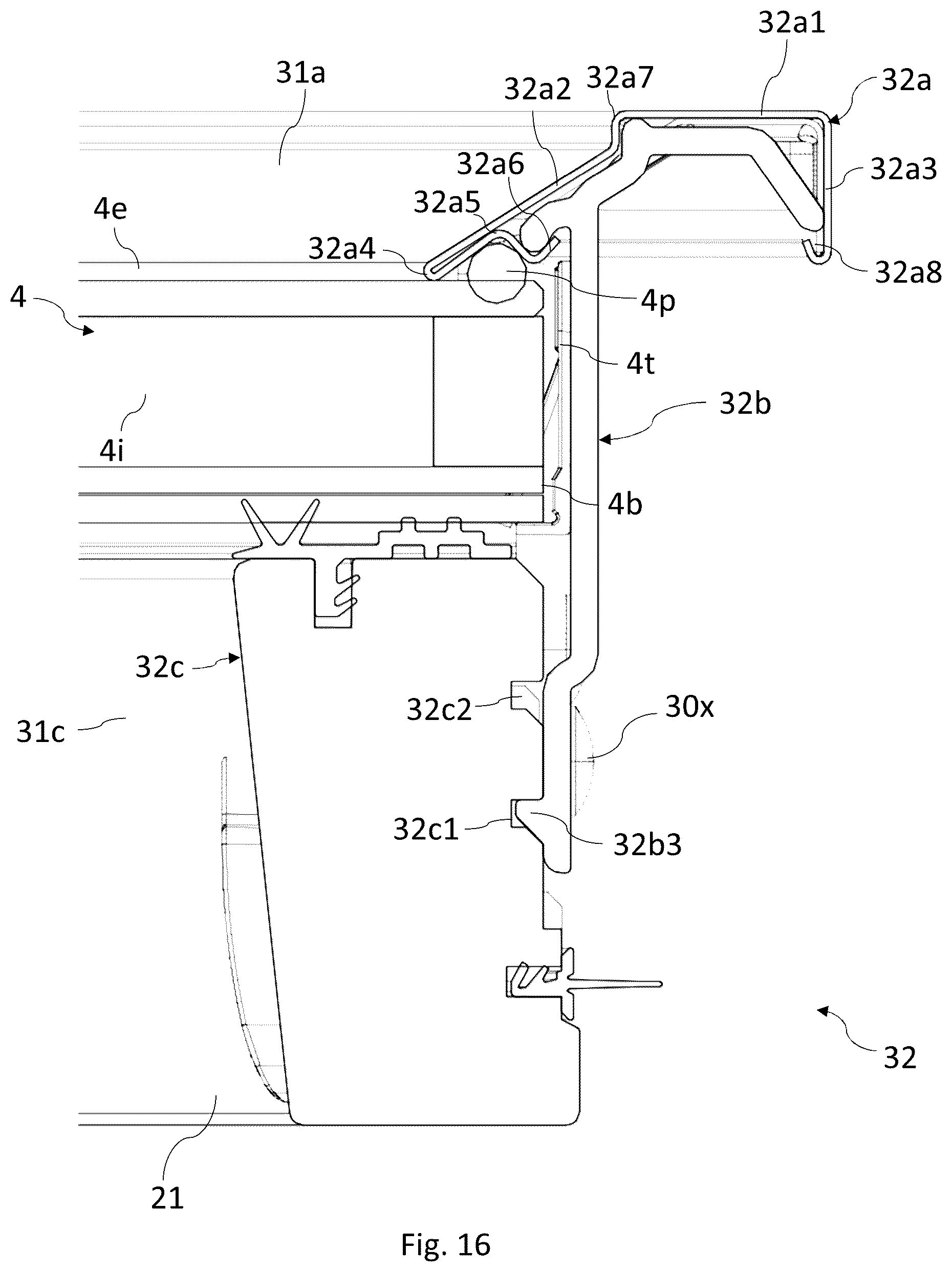 Patent US12326037 Figure 16 – Roof window comprising a frame with an interface unit