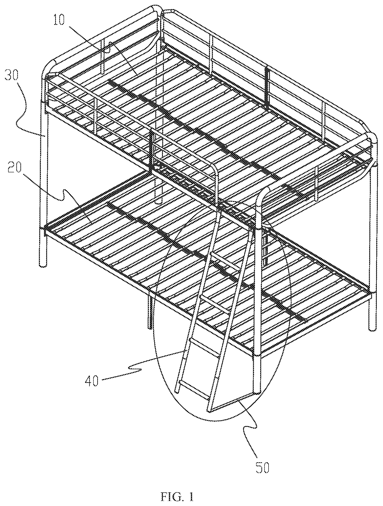 Patent US12326041 — Ladder structure for frame bed — Figure 1