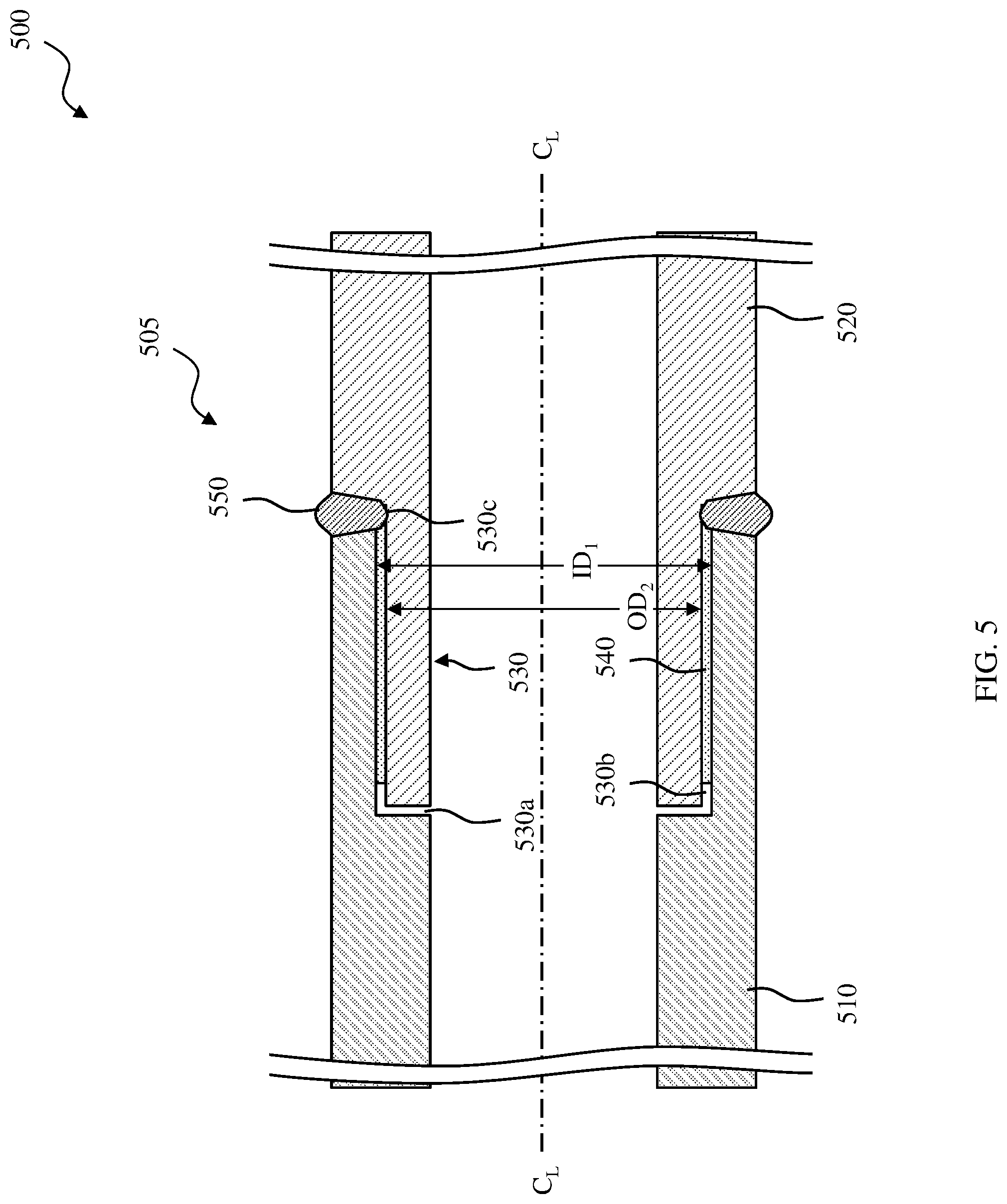 Patent US12326046 Figure 5 – Downhole tool with crack compliant seal and high yield strength weld positioned at a joint thereof