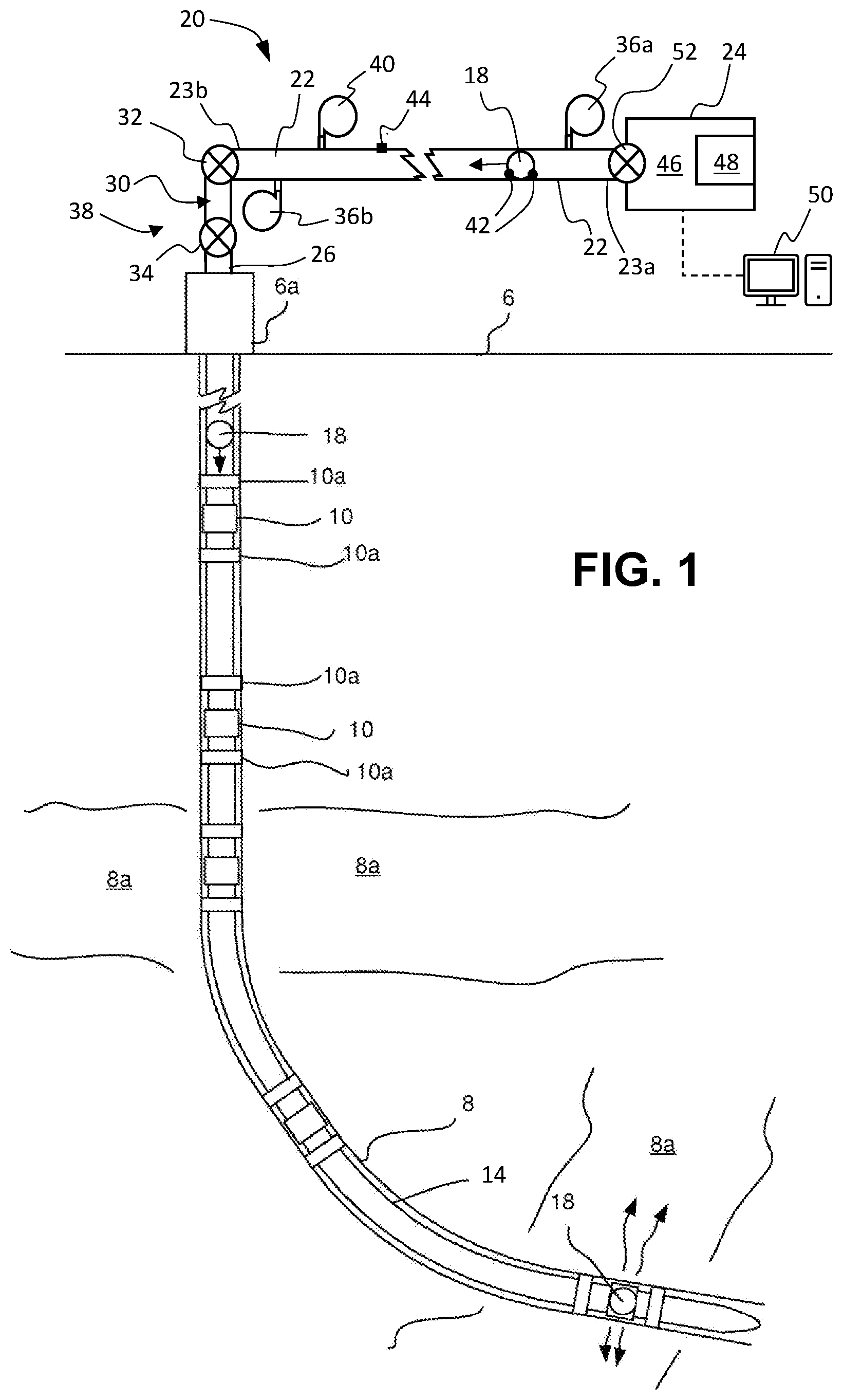 Patent US12326054 — Pneumatic transport system and method for wellbore operations — Figure 1