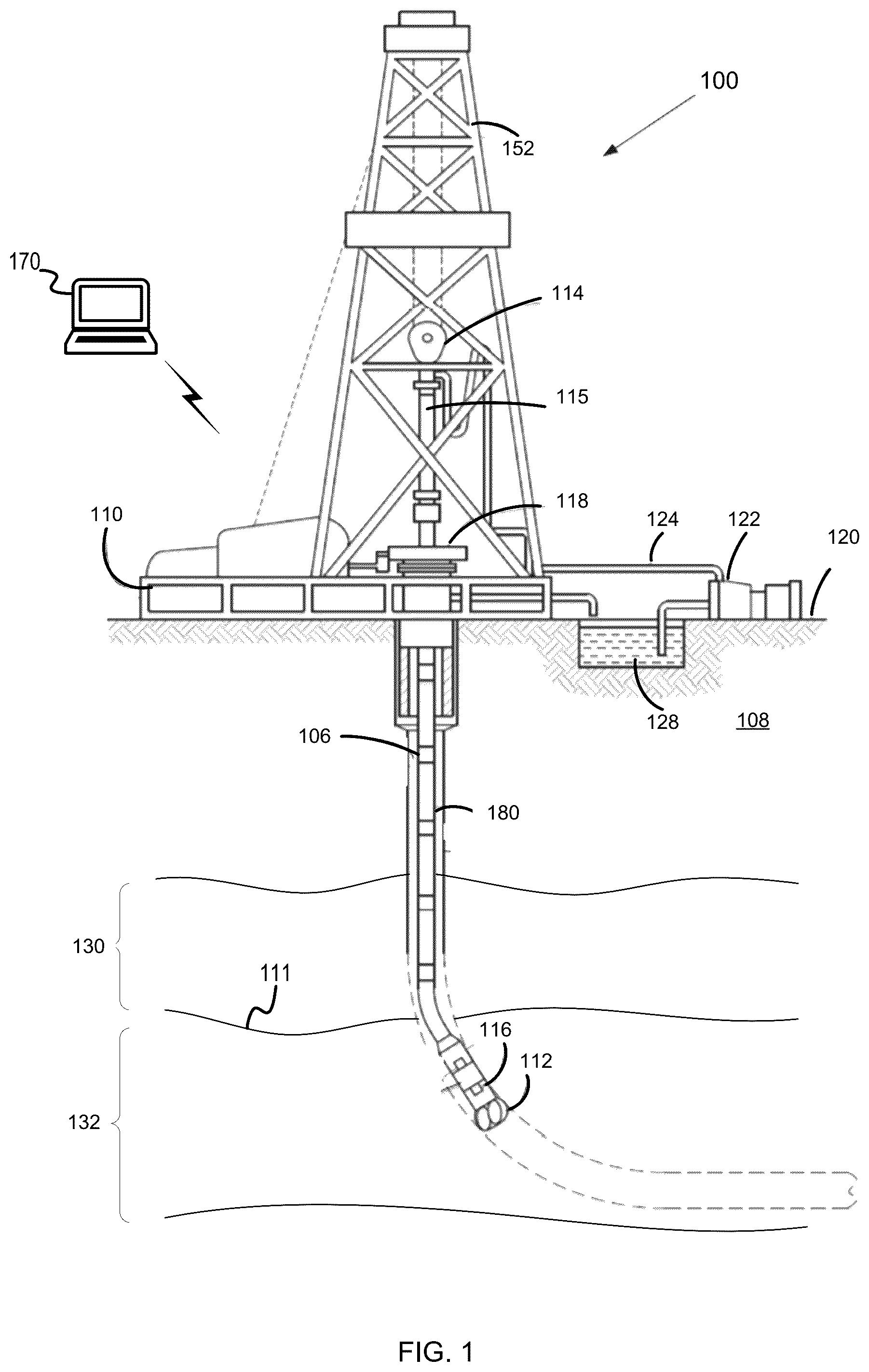 Patent US12326078 — Effective resistivity models for geosteering decisions — Figure 1