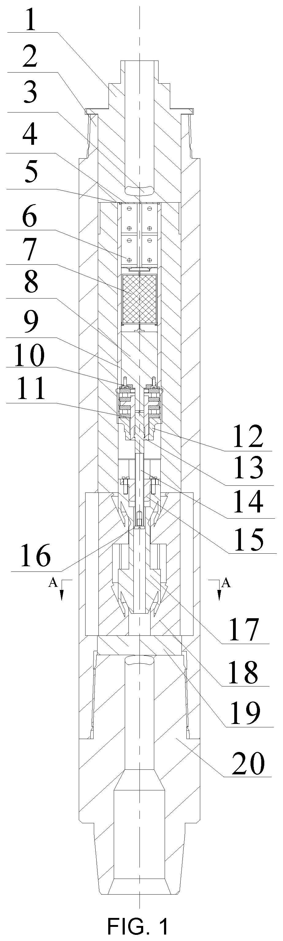 Patent US12326084 Figure 1 – Intelligent directional device for full rotation of drill string