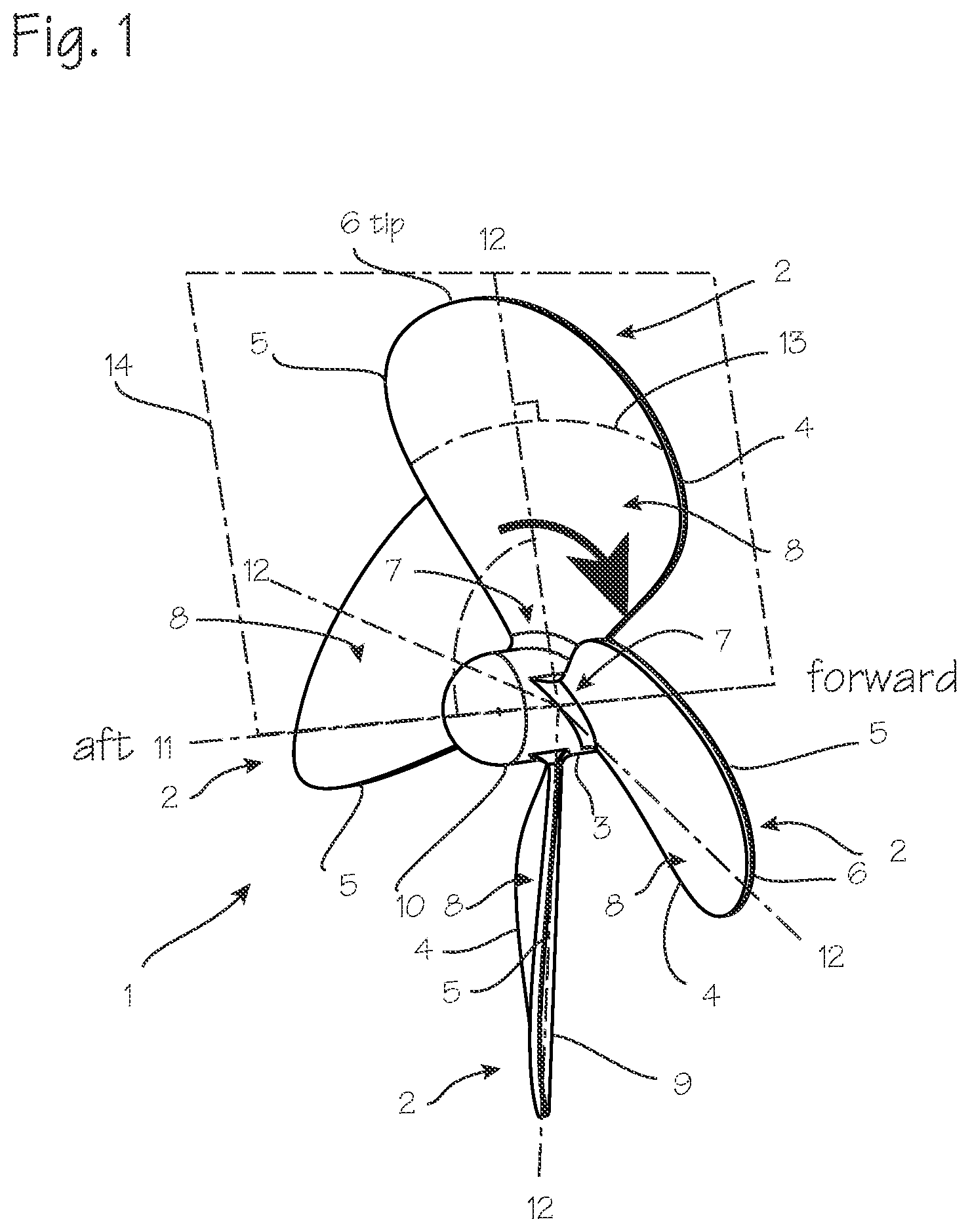 Patent US12326097 — Propeller — Figure 1