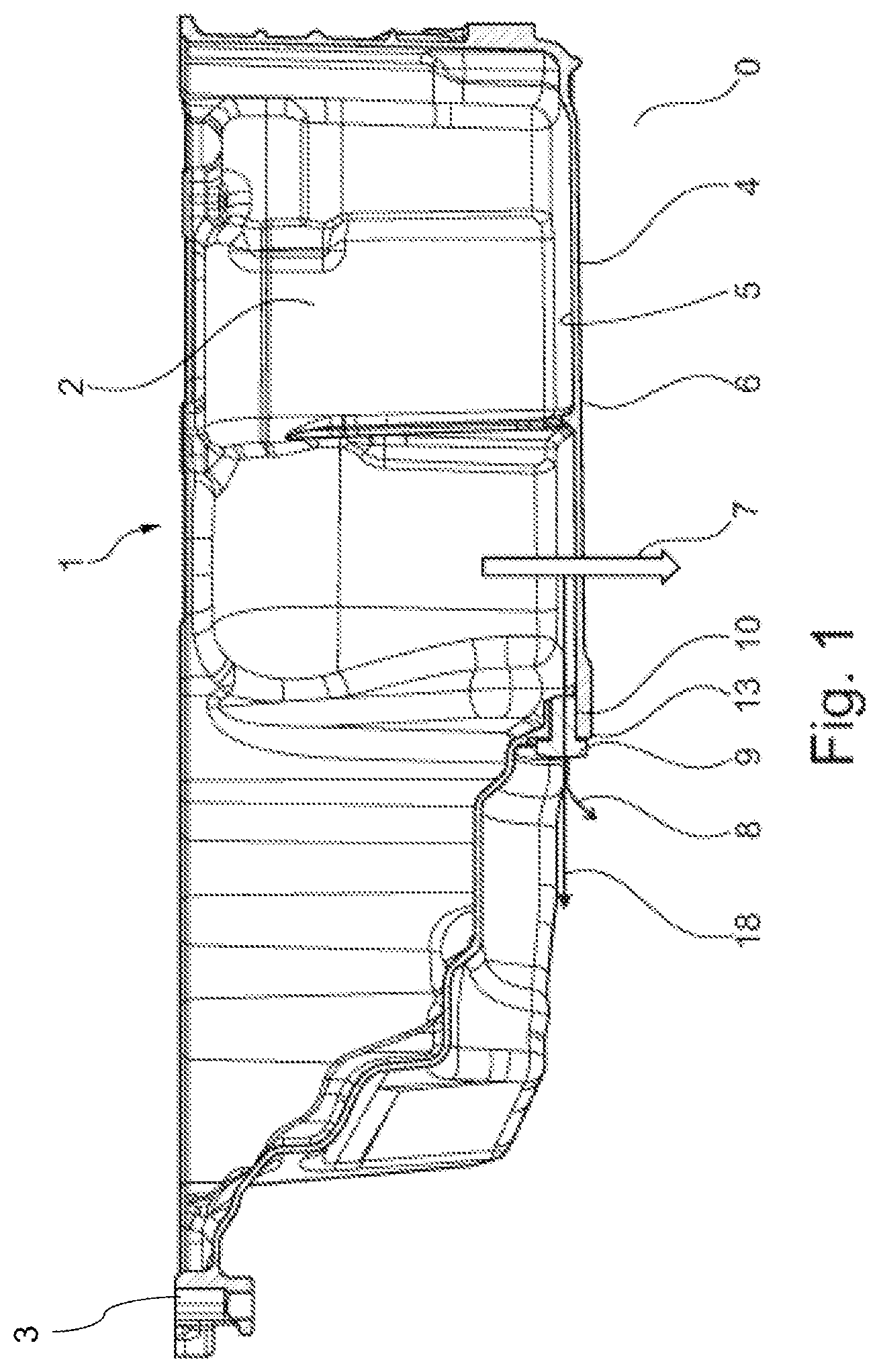 Patent US12326104 — Oil sump with oil drain plug — Figure 1