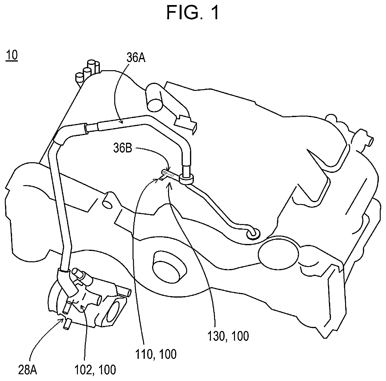 Patent US12326105 — Leakage detection device for PCV passage, and vehicle — Figure 1