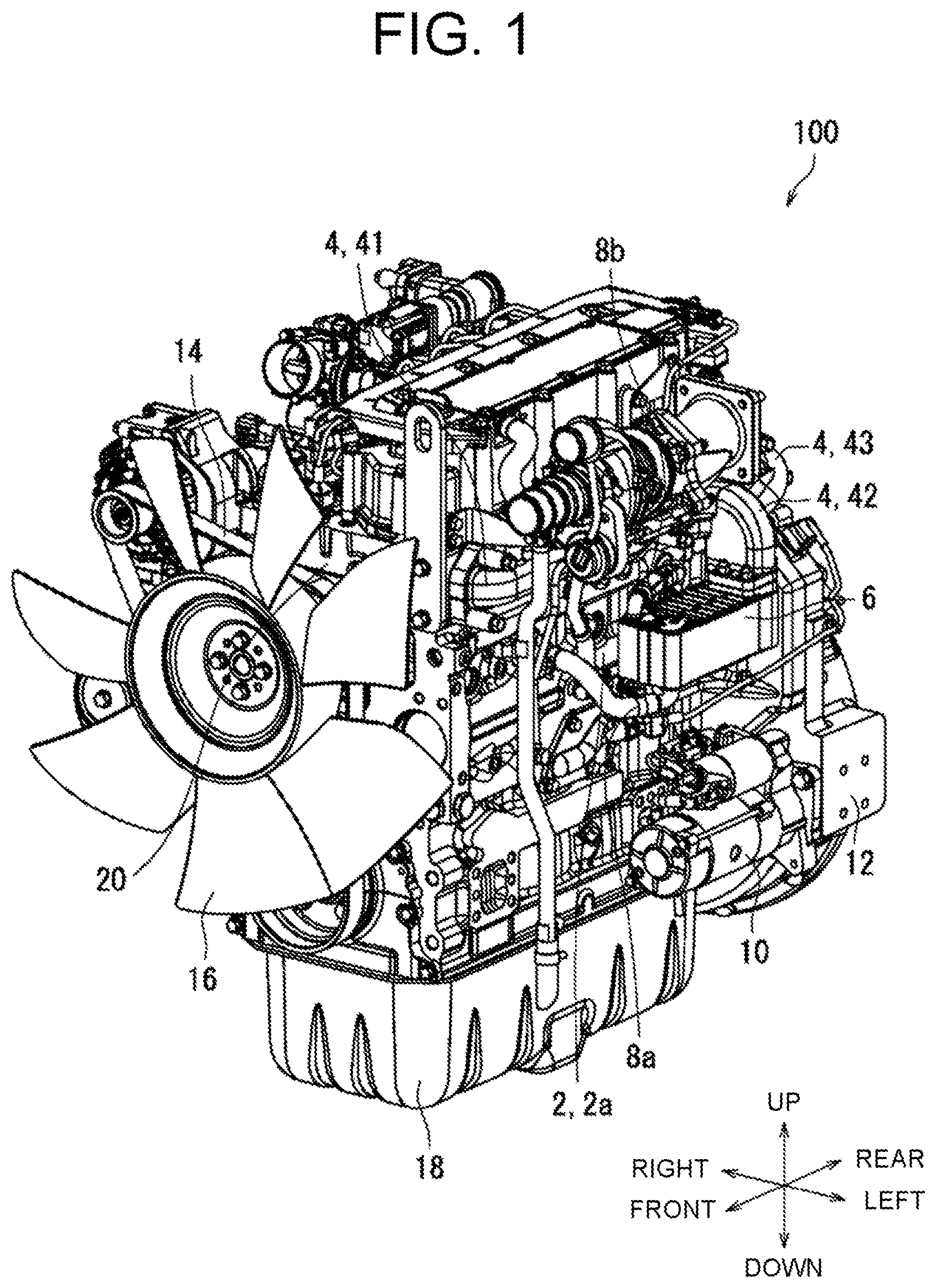 Patent US12326125 — Engine device — Figure 1