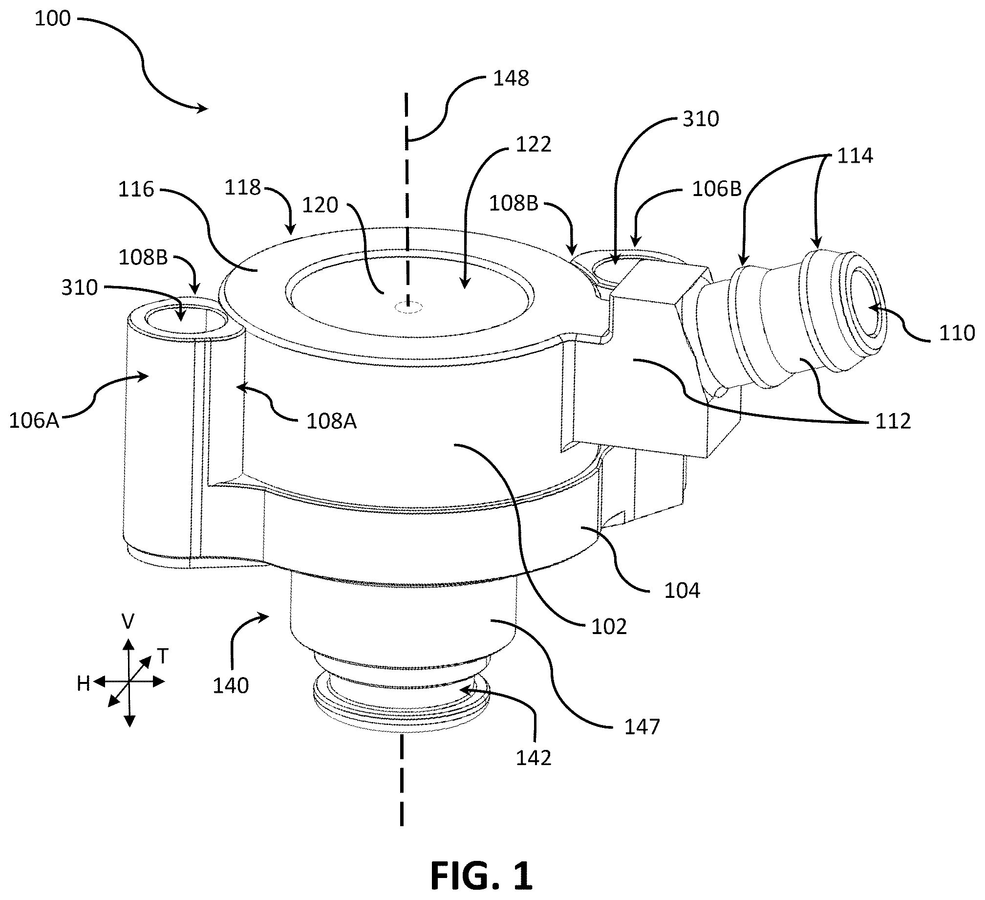 Patent US12326129 — Rotatable bypass assembly for fuel system — Figure 1