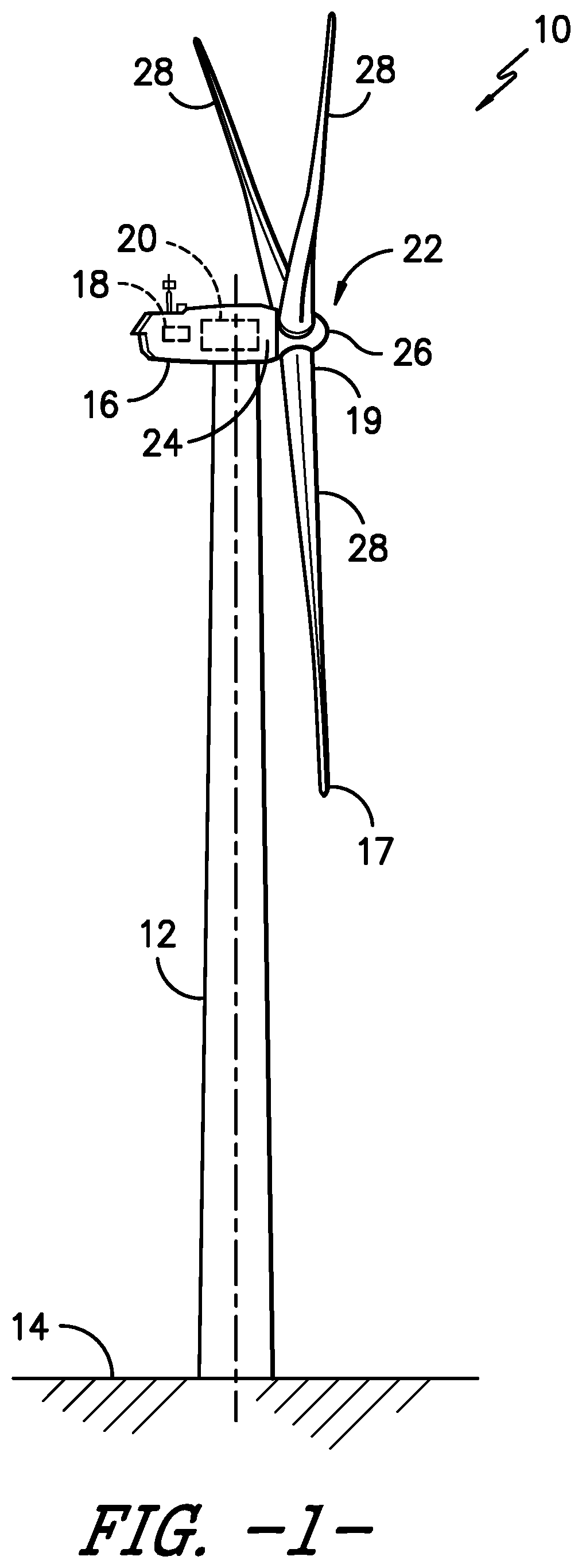 Patent US12326135 — Jointed wind turbine rotor blade having improved transitions between varying material combinations — Figure 1
