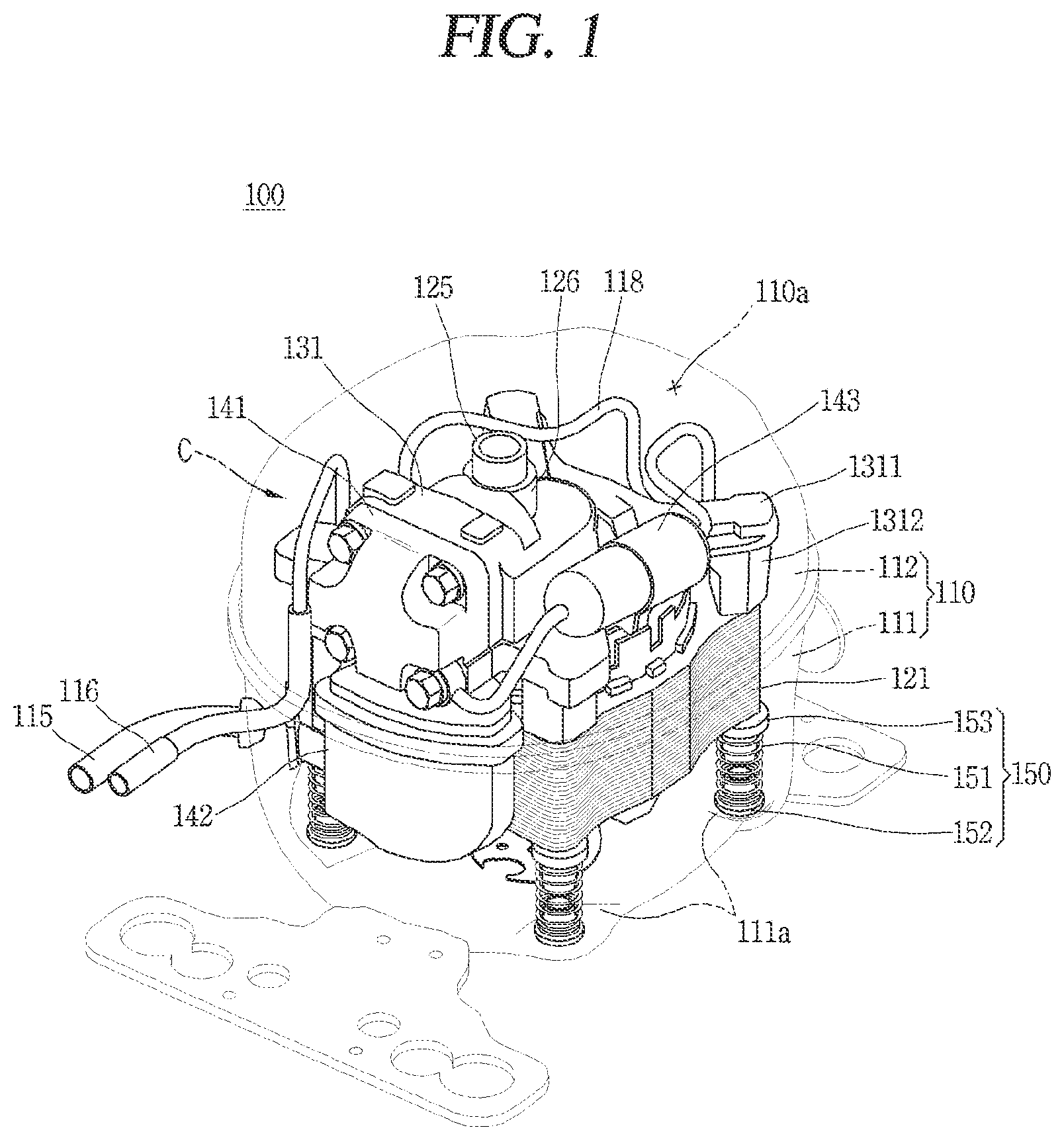 Patent US12326146 — Apparatus for controlling compressor, compressor and method for controlling compressor — Figure 1