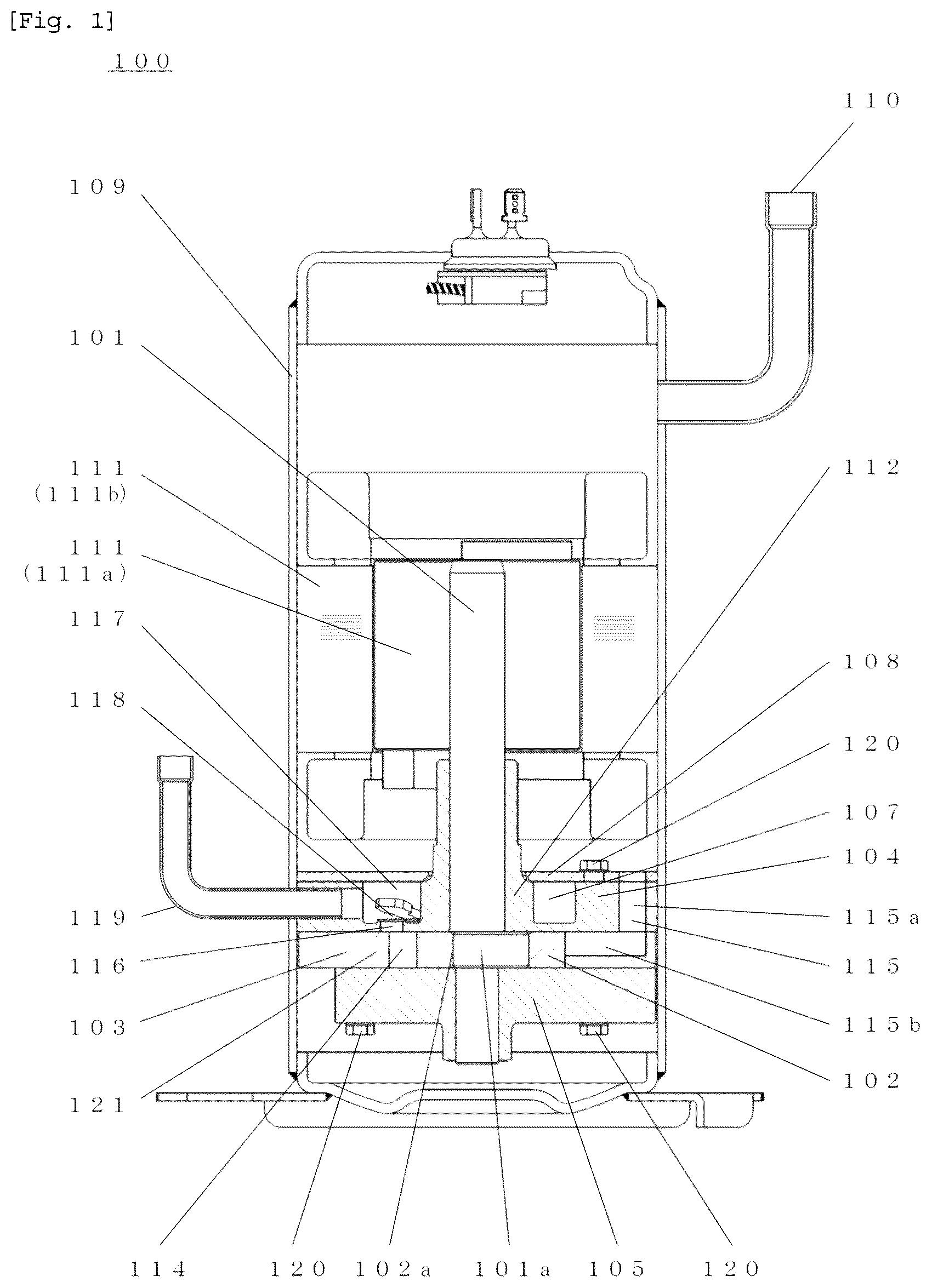 Patent US12326149 Figure 1 – Rotary compressor