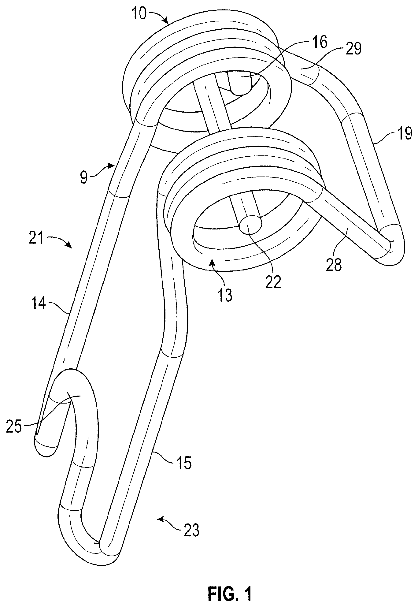 Patent US12326165 — Spring latch for a hook — Figure 1