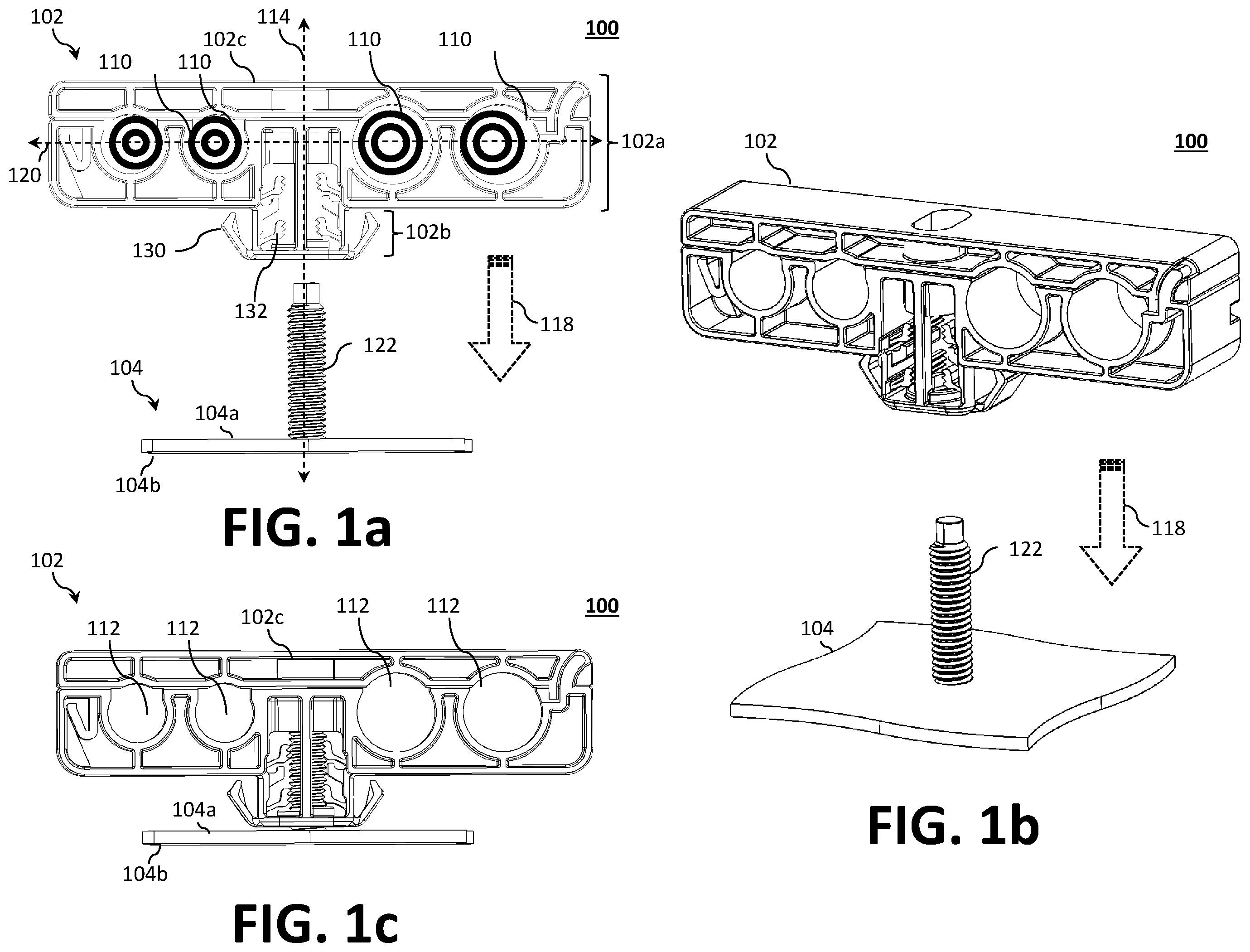 Patent US12326166 — Combination stud and panel fastener — Figure 1