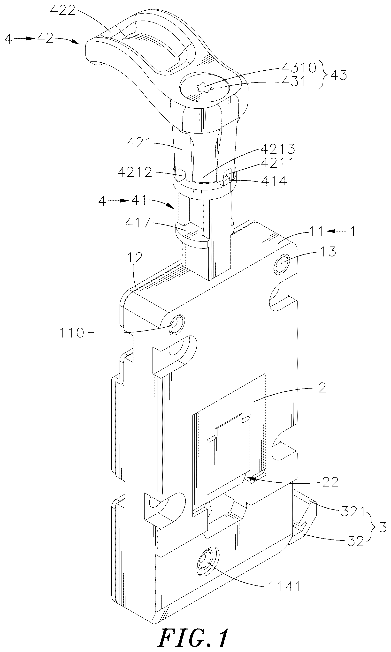 Patent US12326167 — Chassis quick release device — Figure 1