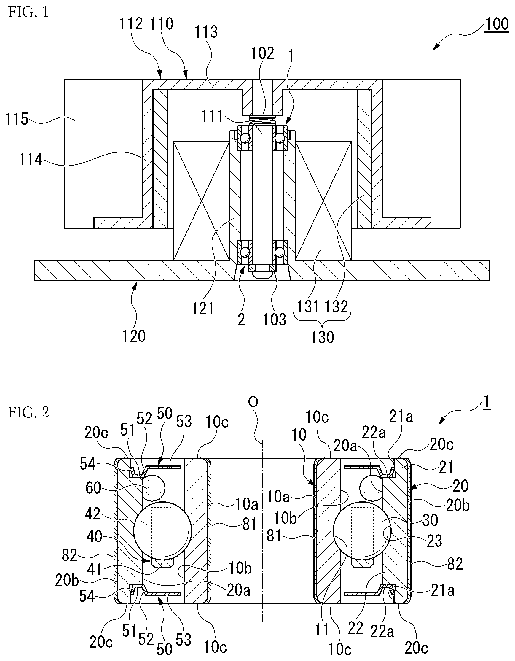 Patent US12326173 Figure 1 – Rolling bearing, rotating device, and method for manufacturing rolling bearing