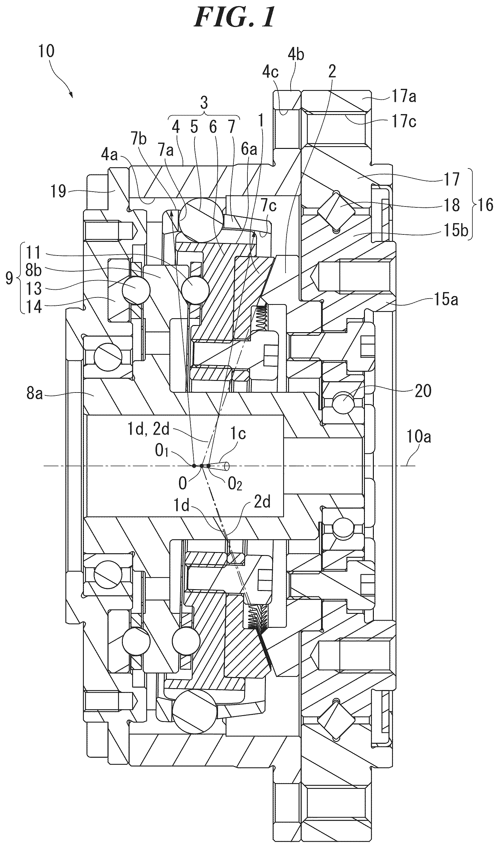 Patent US12326180 — Speed reducing or increasing apparatus — Figure 1