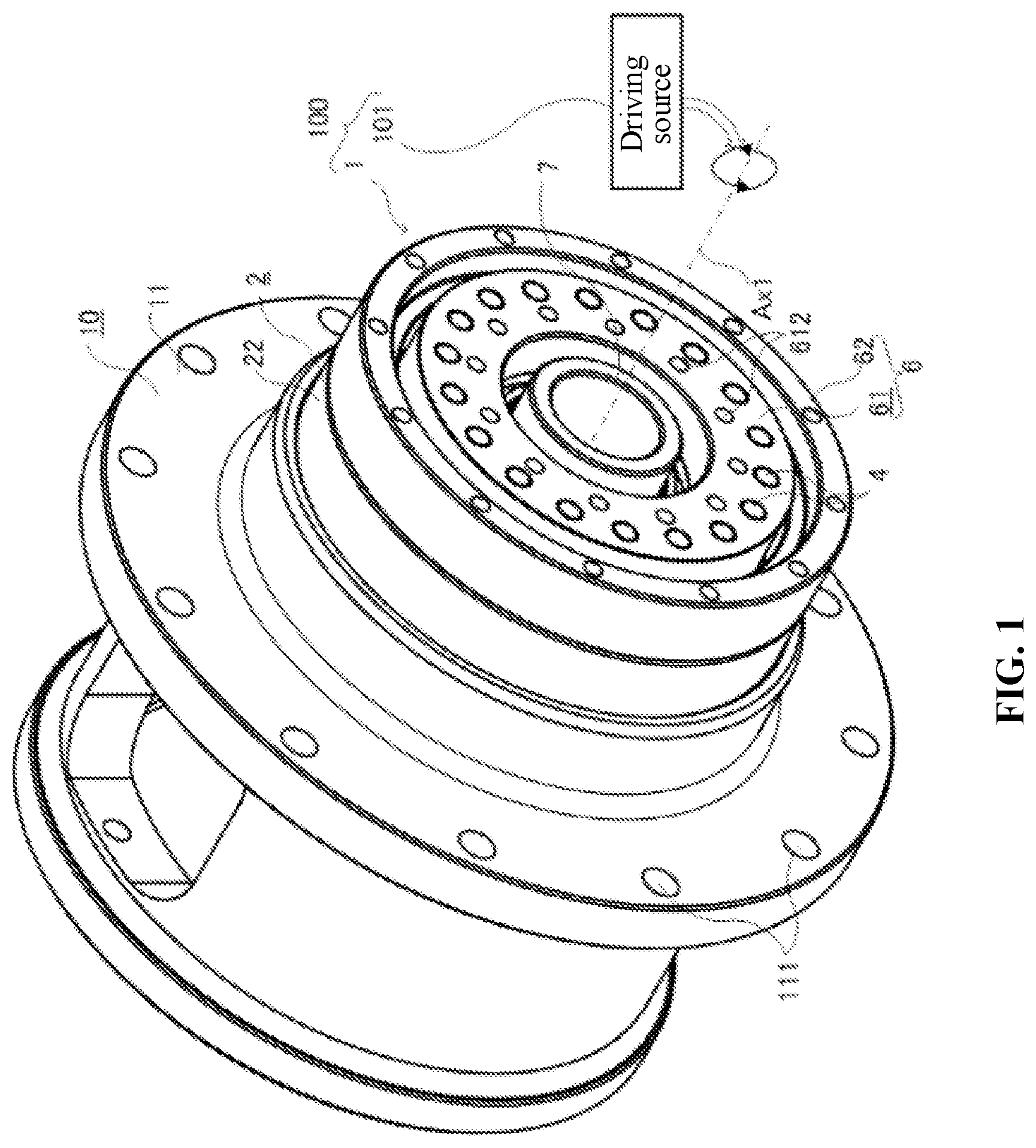 Patent US12326181 — Internal-meshing planetary gear device — Figure 1
