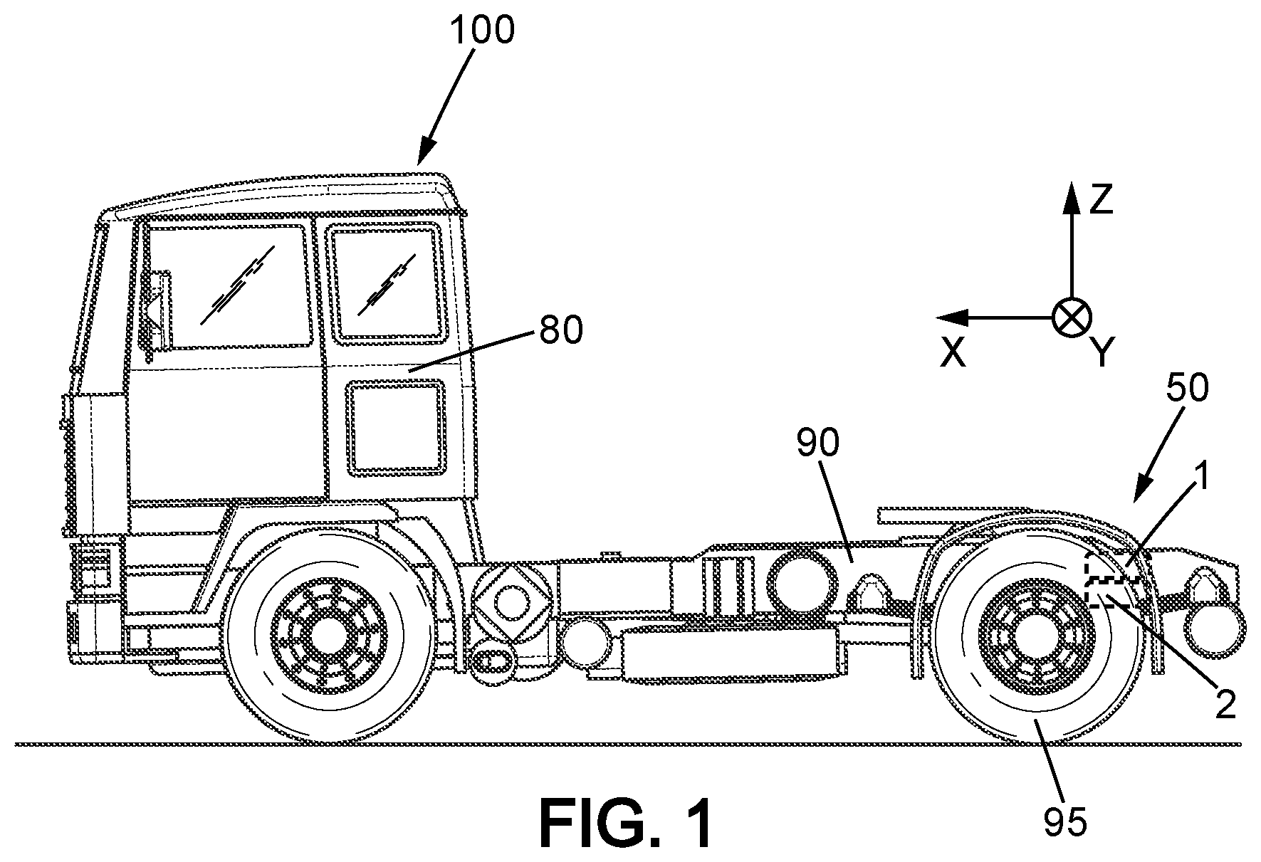 Patent US12326190 Figure 1 – Powertrain assembly for an industrial vehicle