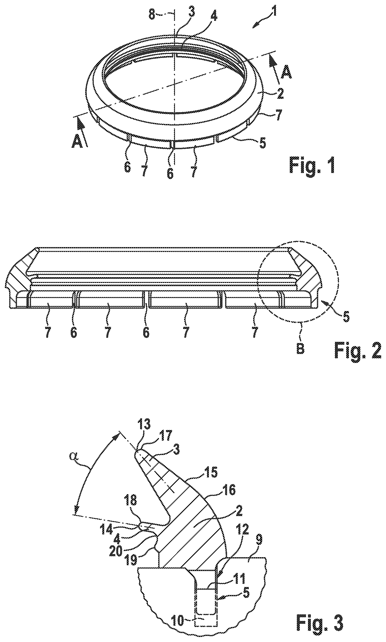 Patent US12326193 Figure 1 – Sealing ring for radially engaging an outer surface of a rotary shaft
