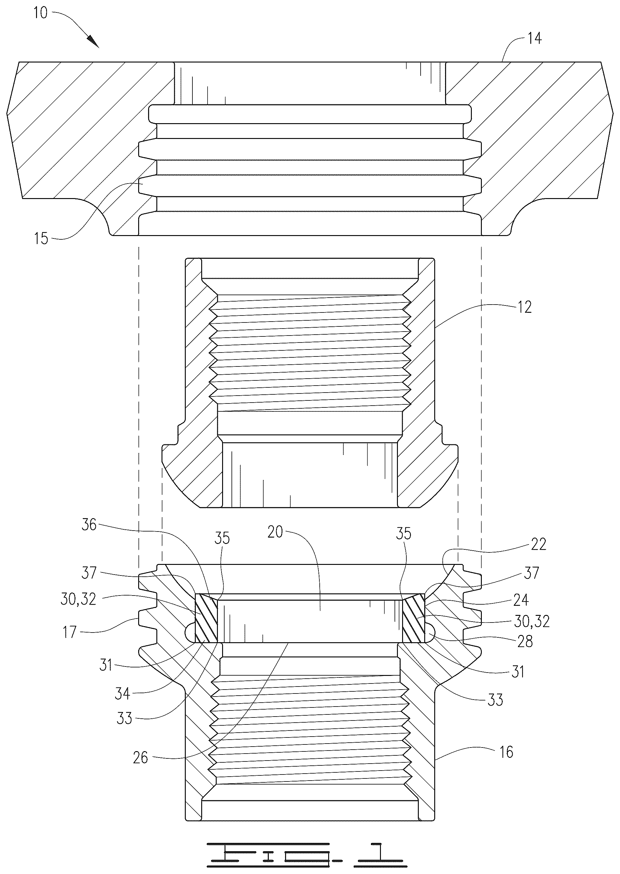 Patent US12326204 — Hammer union — Figure 1
