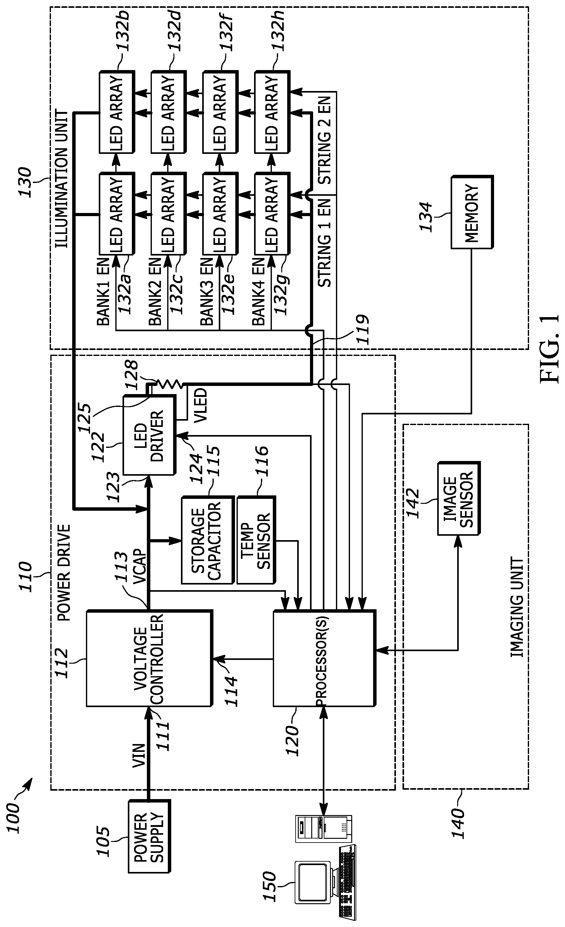 Patent US12326236 — Systems and methods for adaptive energy storage in an illumination system — Figure 1