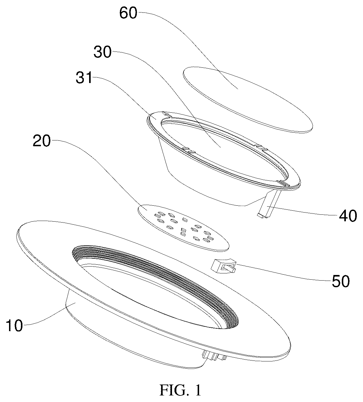 Patent US12326245 — Downlight with adjustable color temperature — Figure 1