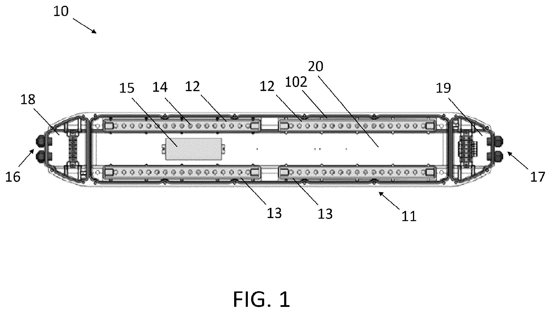 Patent US12326250 — Thermally managed hazardous location LED light fixture, assembly and methods without utilizing heat sinks — Figure 1