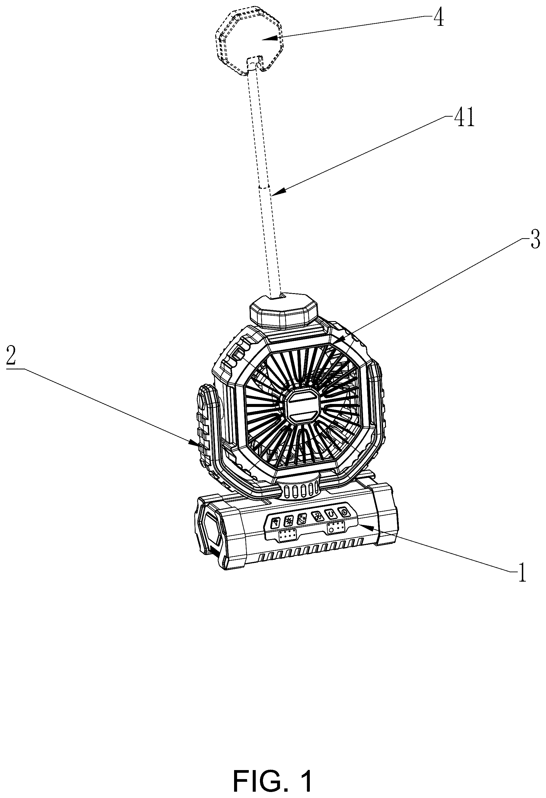 Patent US12326252 — Camping fan telescopic lamp — Figure 1