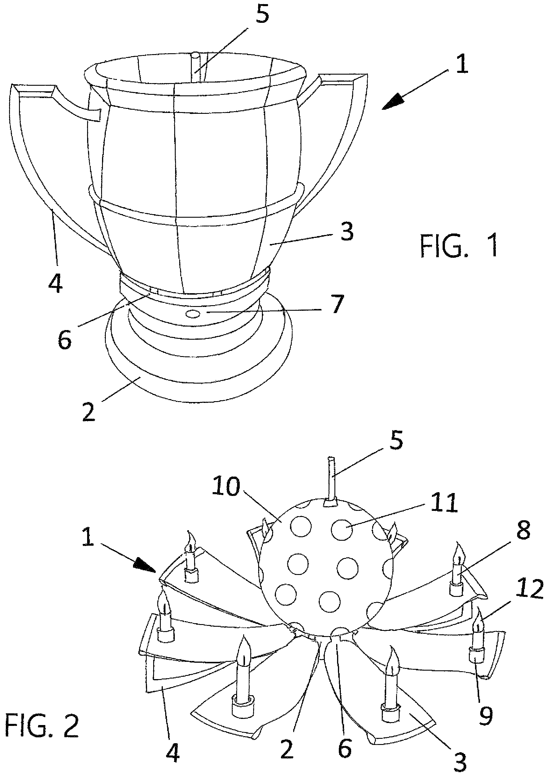 Patent US12326253 — Trophy-shaped pickleball candle holder and candle — Figure 1