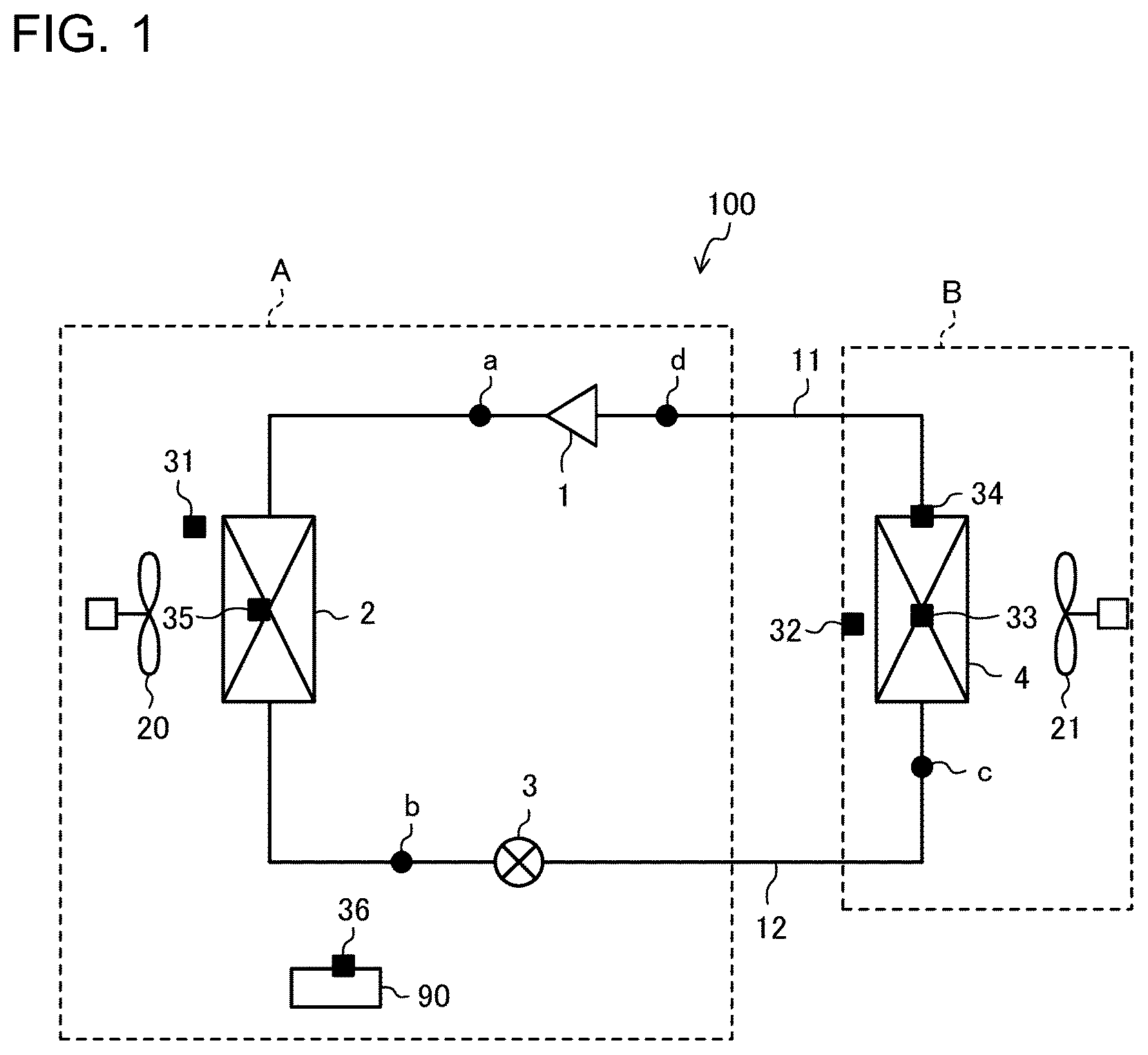 Patent US12326271 Figure 1 – Air-conditioning apparatus