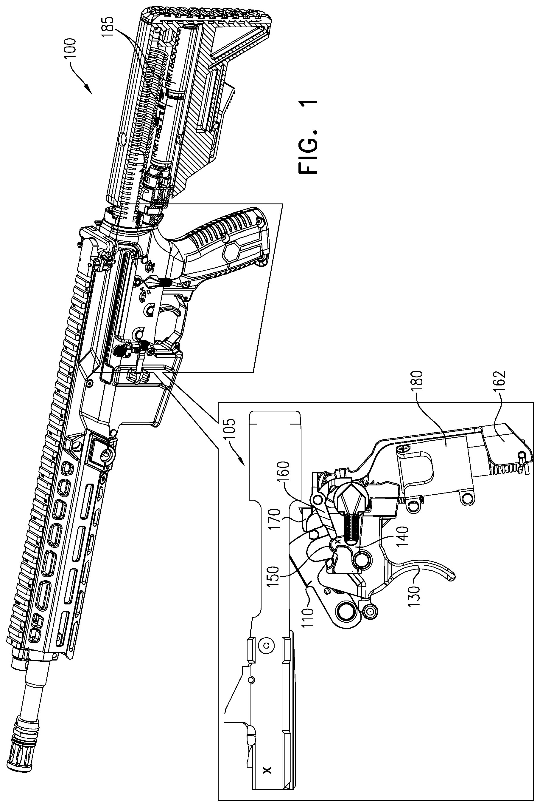 Patent US12326307 — Firearm with cocking safety lever — Figure 1