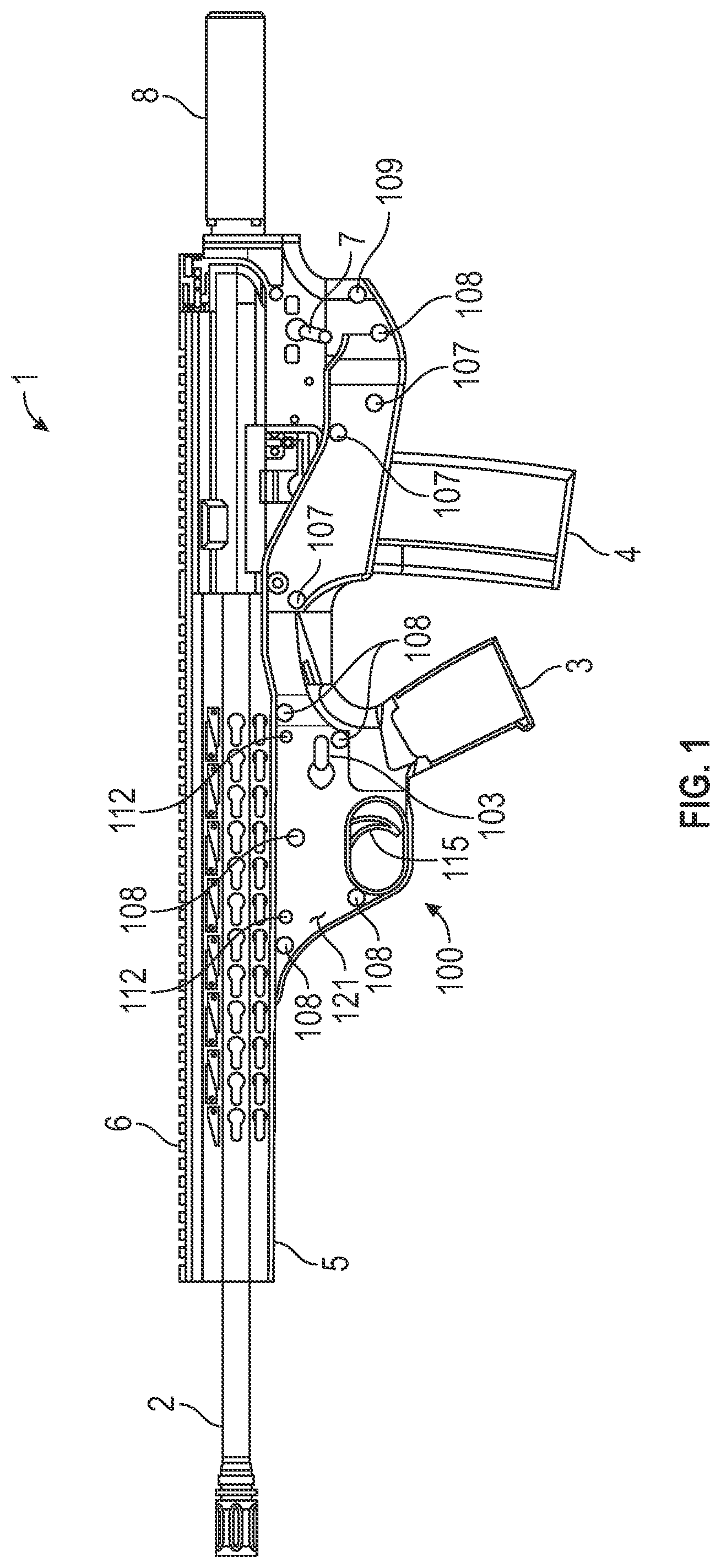 Patent US12326309 — Trigger relocation assembly for modern sporting firearm — Figure 1