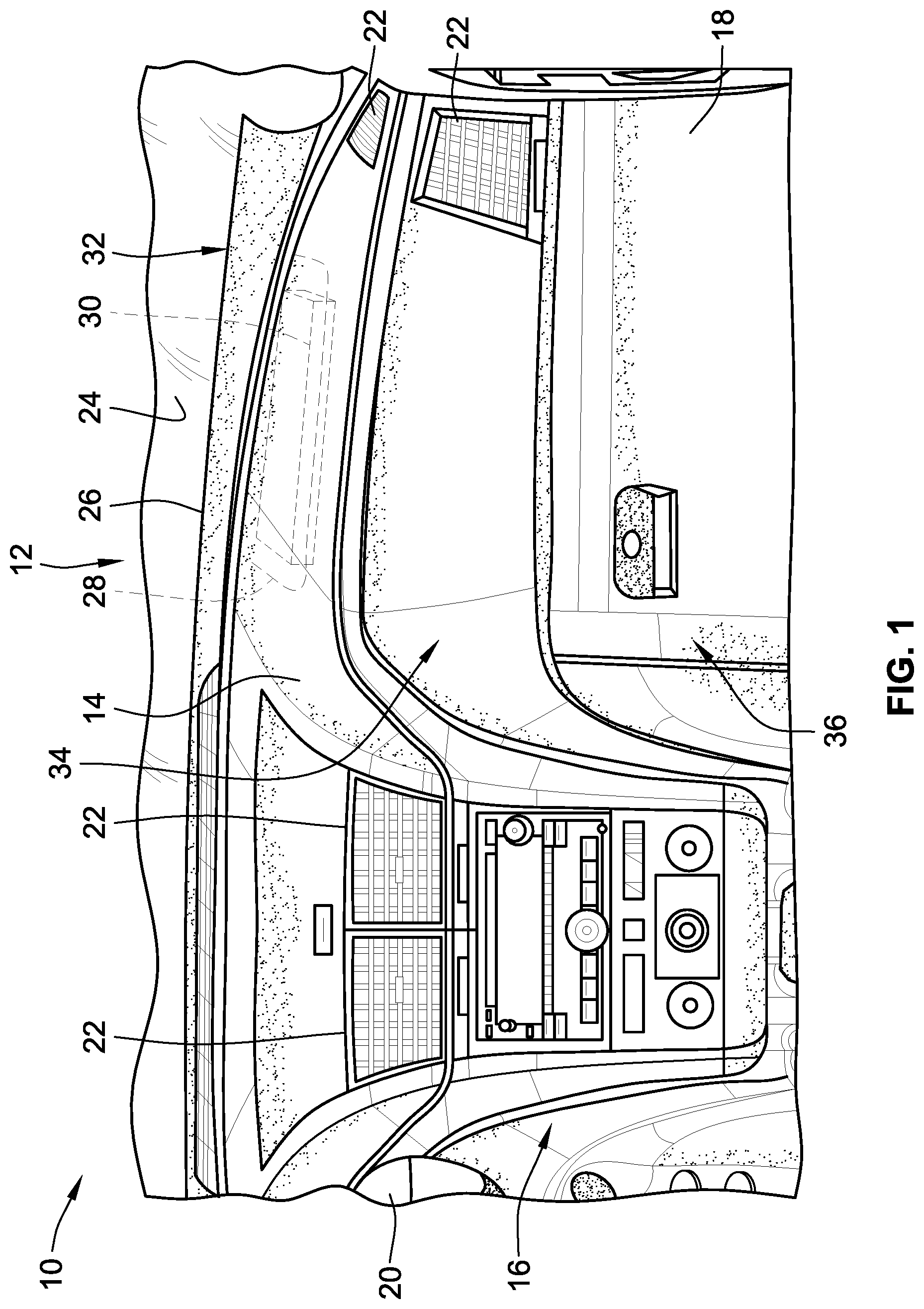Patent US12326332 — Systems, methods, and devices for measuring tear seam thicknesses of breakaway panels for vehicle airbags — Figure 1