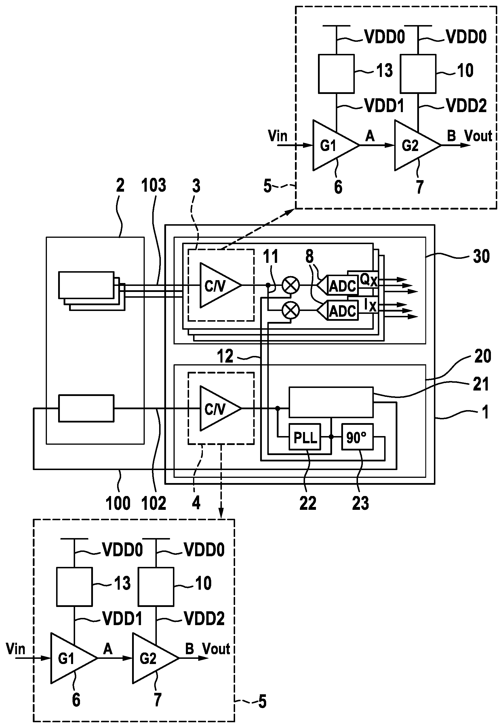 Patent US12326336 — Readout circuit for a MEMS sensor unit — Figure 1