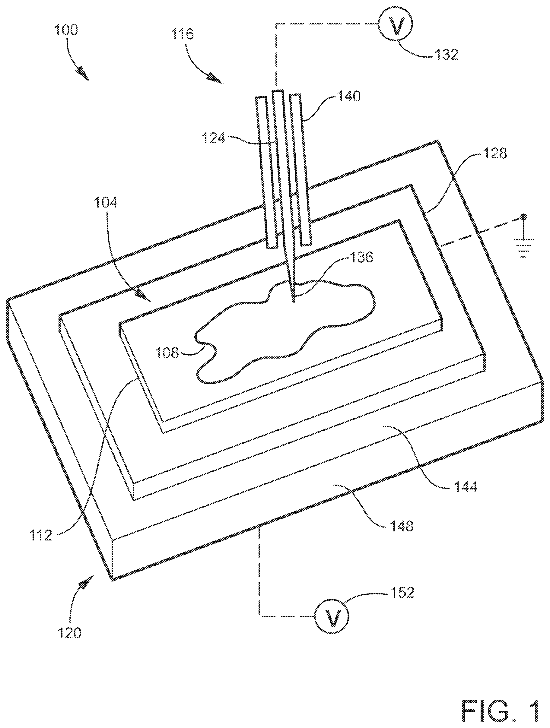 Patent US12326387 — Deparaffinization of tissue by electric field generation and ionization — Figure 1