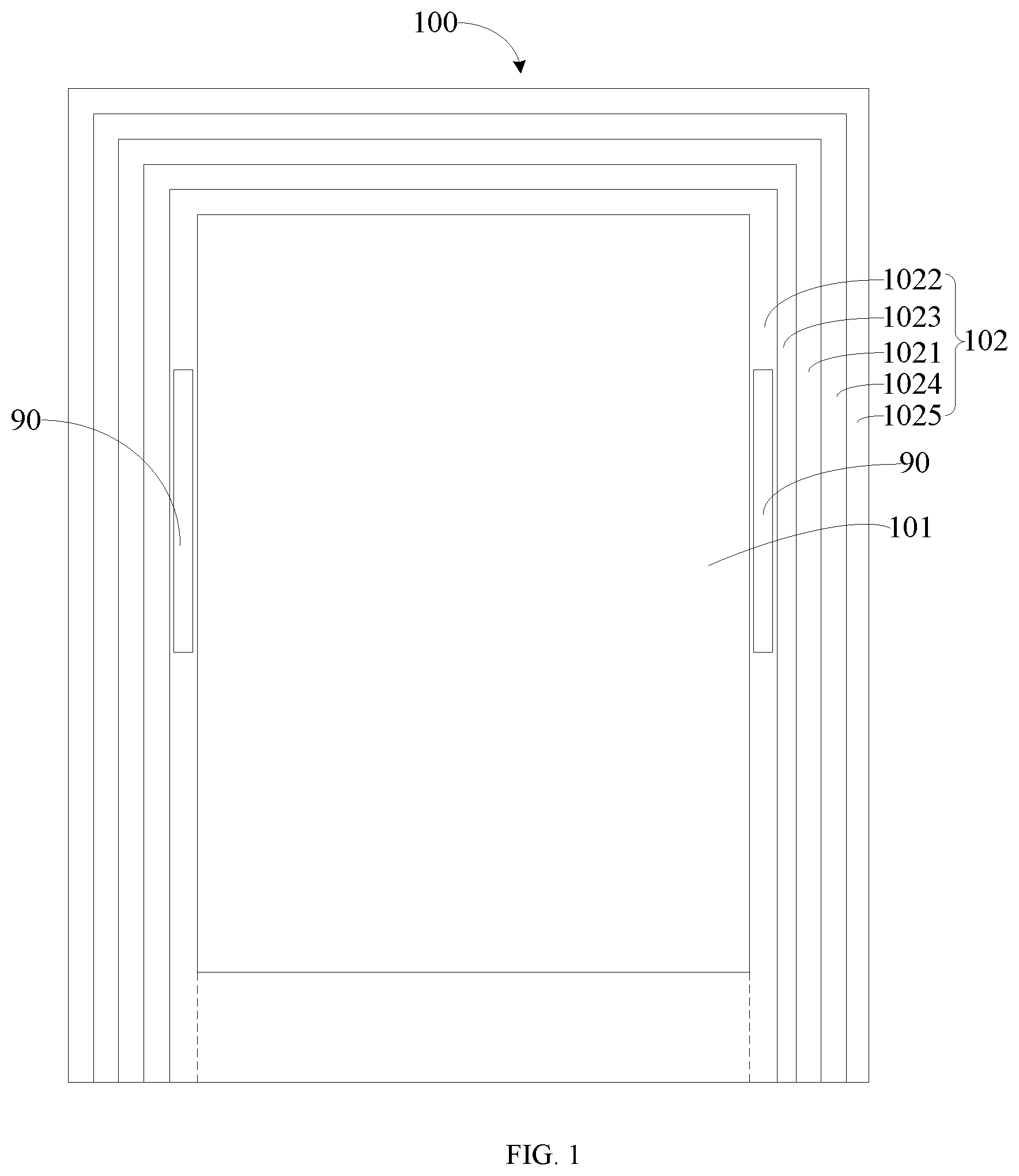 Patent US12326412 — Display substrates, display apparatuses and methods of detecting cracks in display substrates — Figure 1