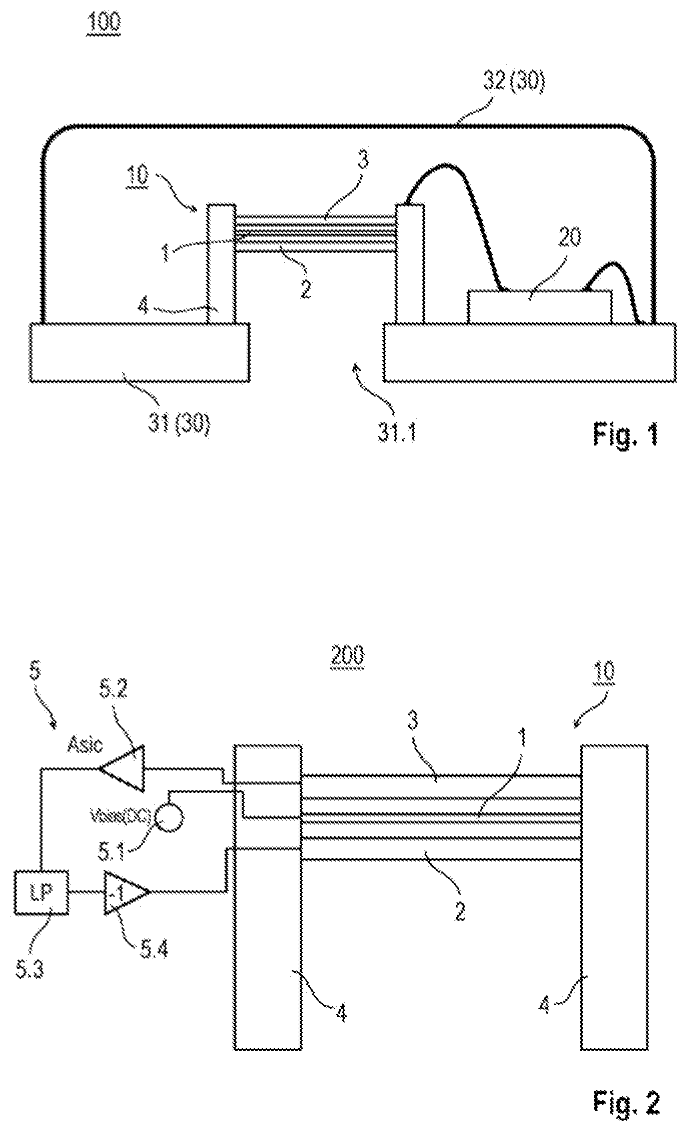 Patent US12326422 — Gas sensor containing an ultrasonic resonator and use for the detection of gases — Figure 1