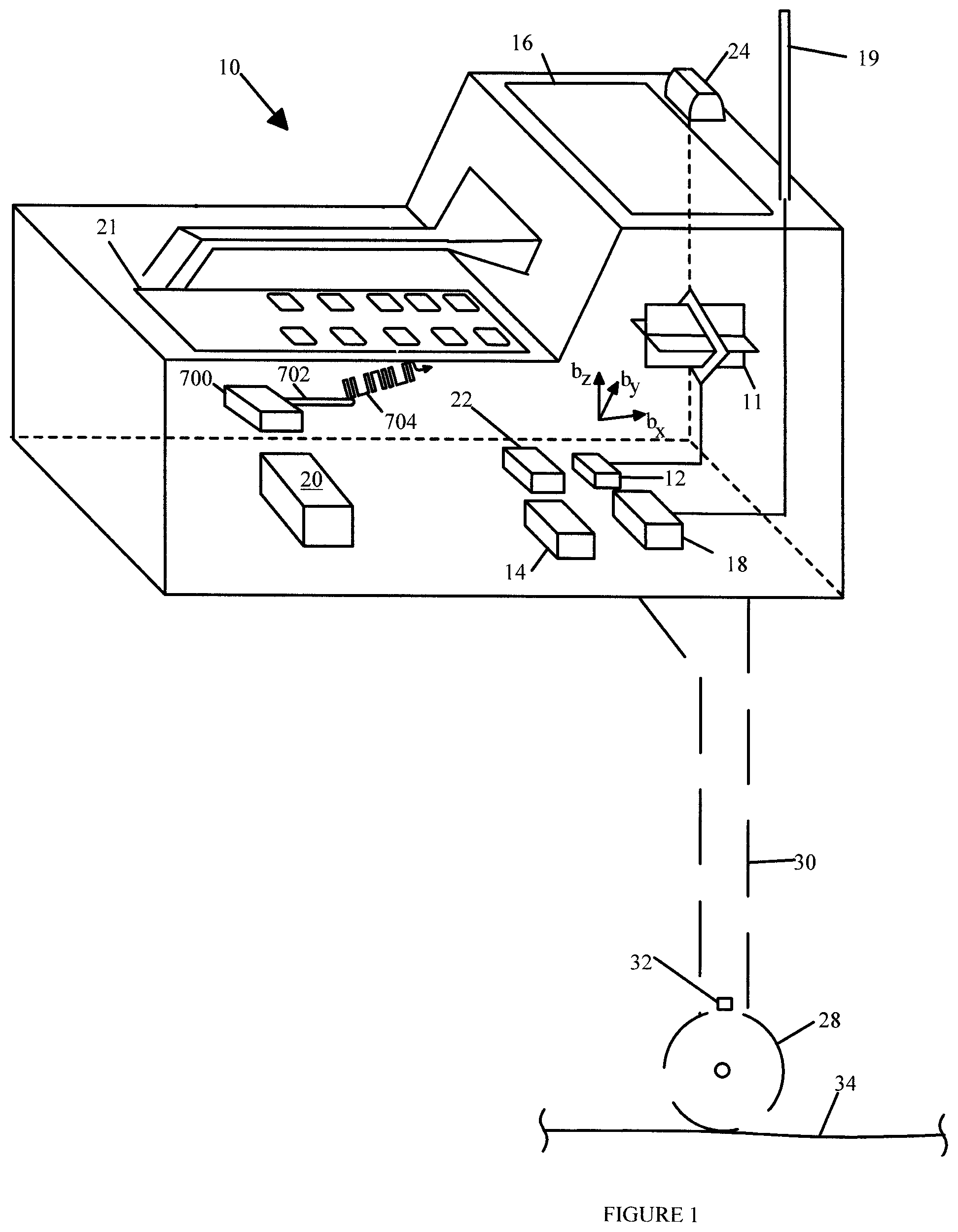 Patent US12326468 — Portable device with measuring leg for display of noise information in coordination with measured distance and transmission frequency selection — Figure 1
