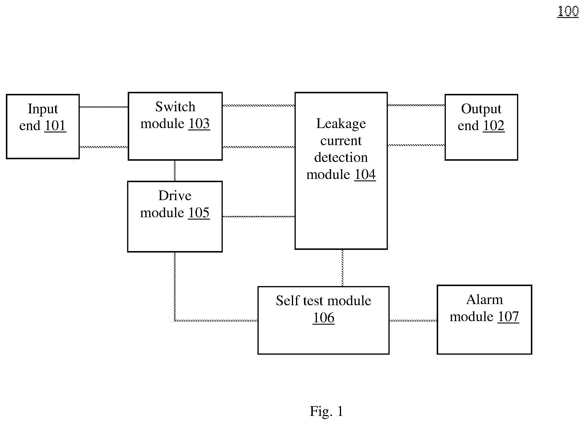 Patent US12326479 — Leakage current detection and interruption device and related electrical connectors and electrical appliances — Figure 1