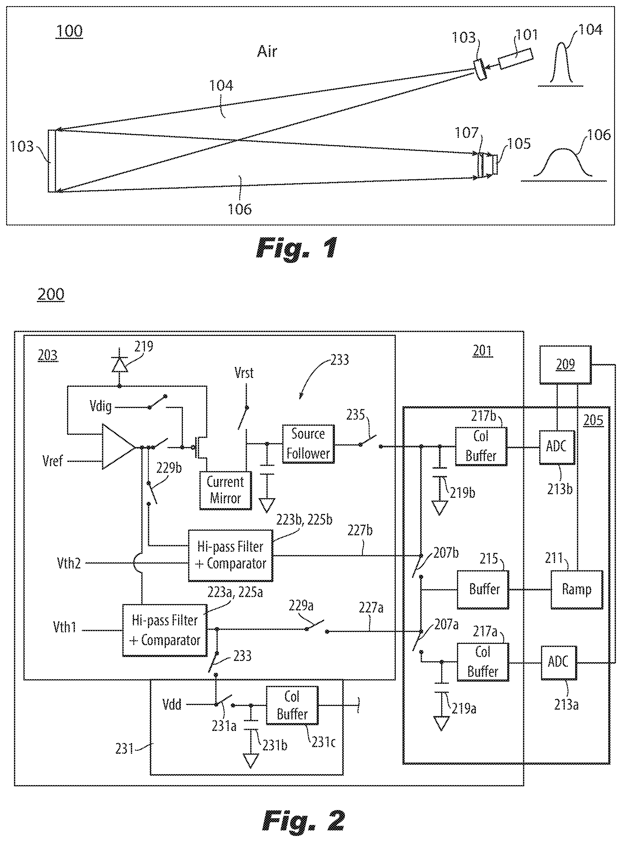 Patent US12326525 Figure 1 – Detection pixels and pixel systems